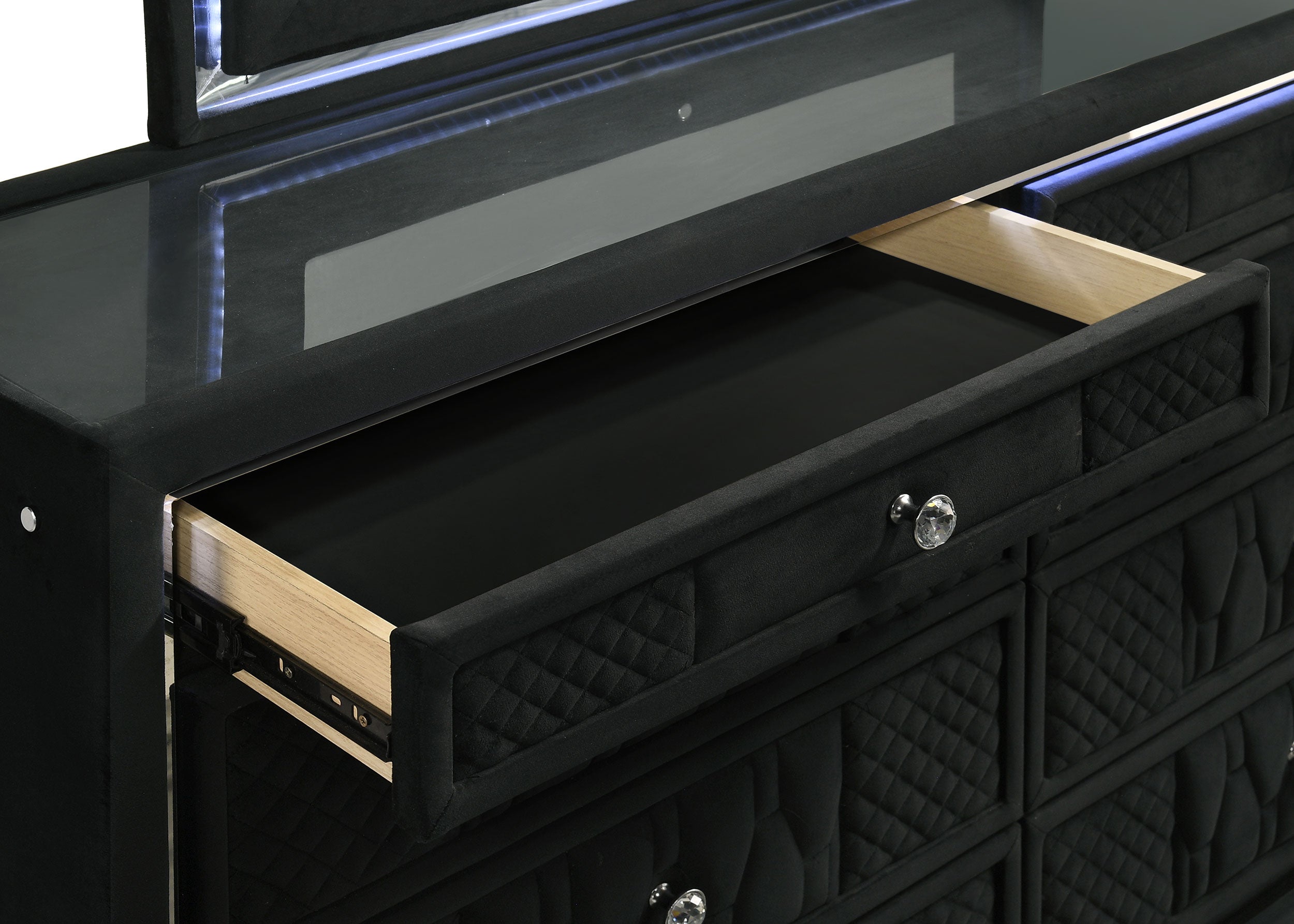 Lorient 8-drawer LED Dresser with Mirror Black — view 11