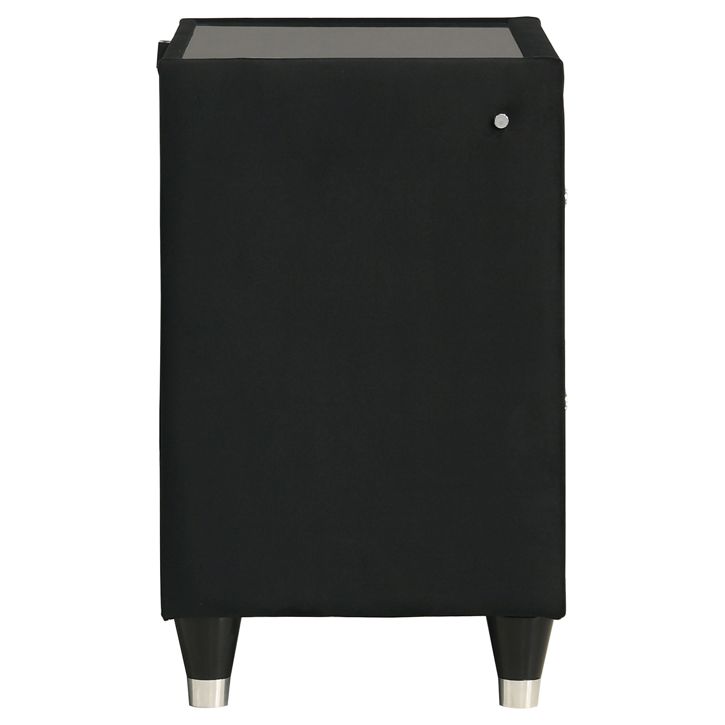 Ravenne 2-drawer Velvet Upholstered LED Nightstand with USB Black — view 9