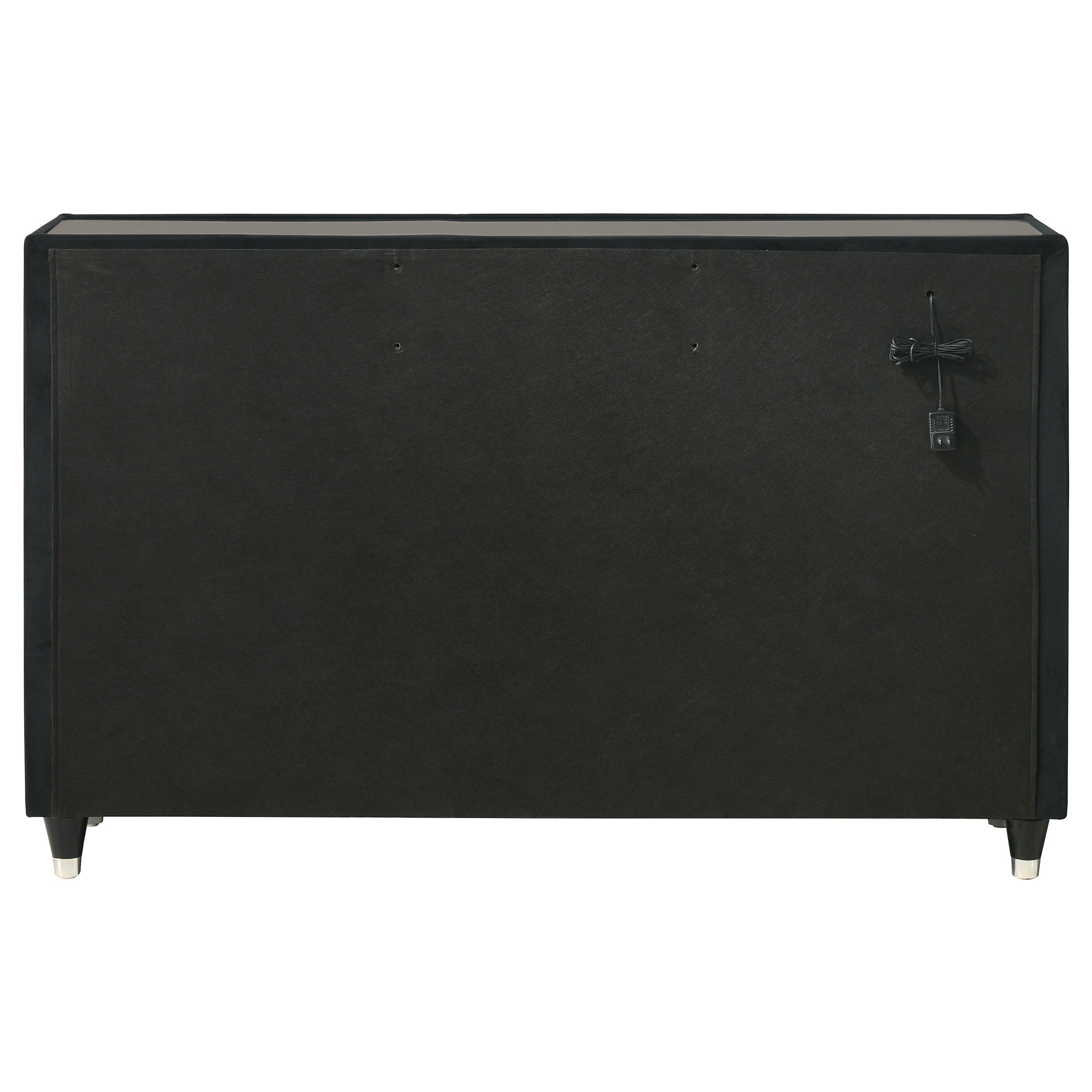 Ravenne 8-drawer Velvet Upholstered LED Dresser Cabinet Black — view 7