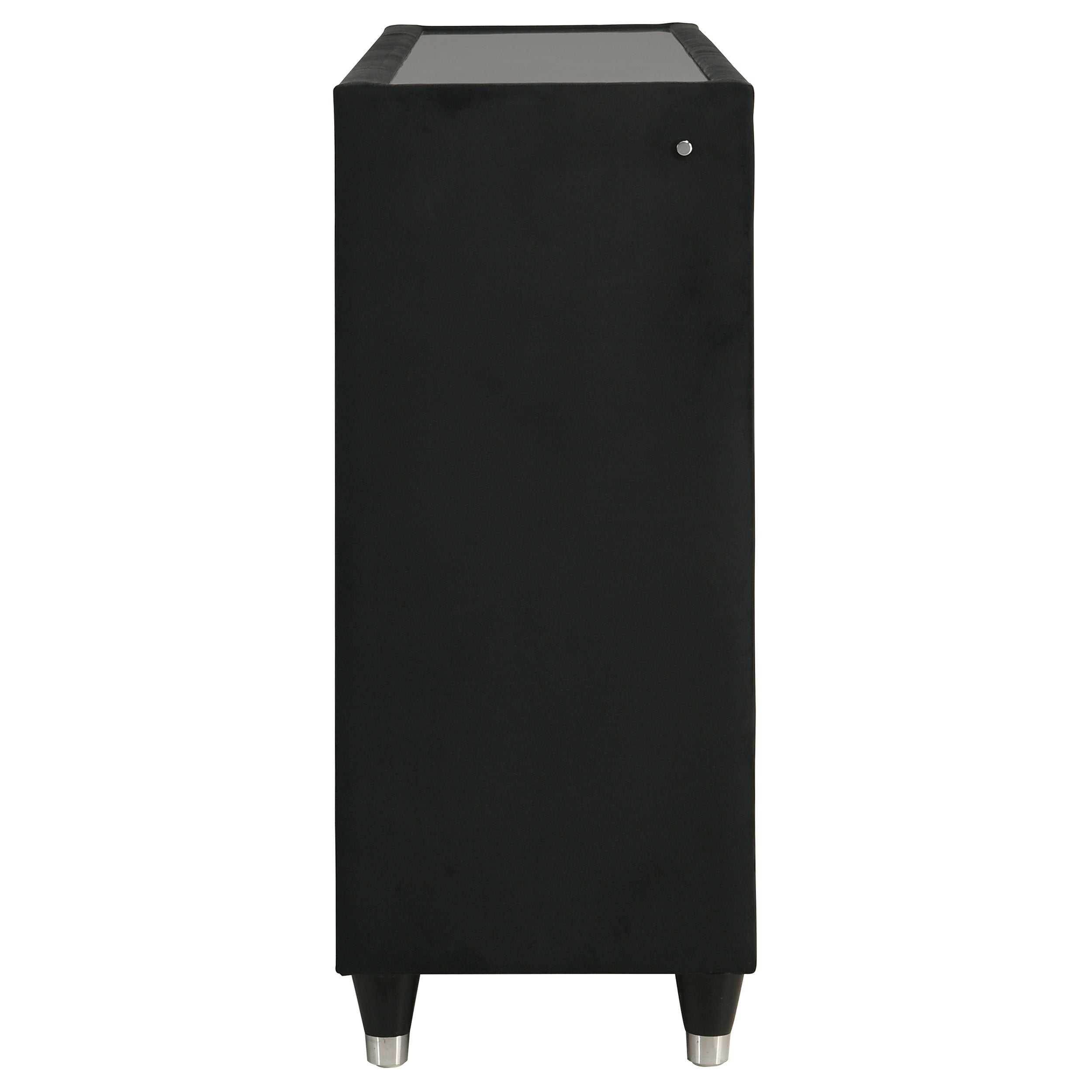 Ravenne 8-drawer Velvet Upholstered LED Dresser Cabinet Black — view 9