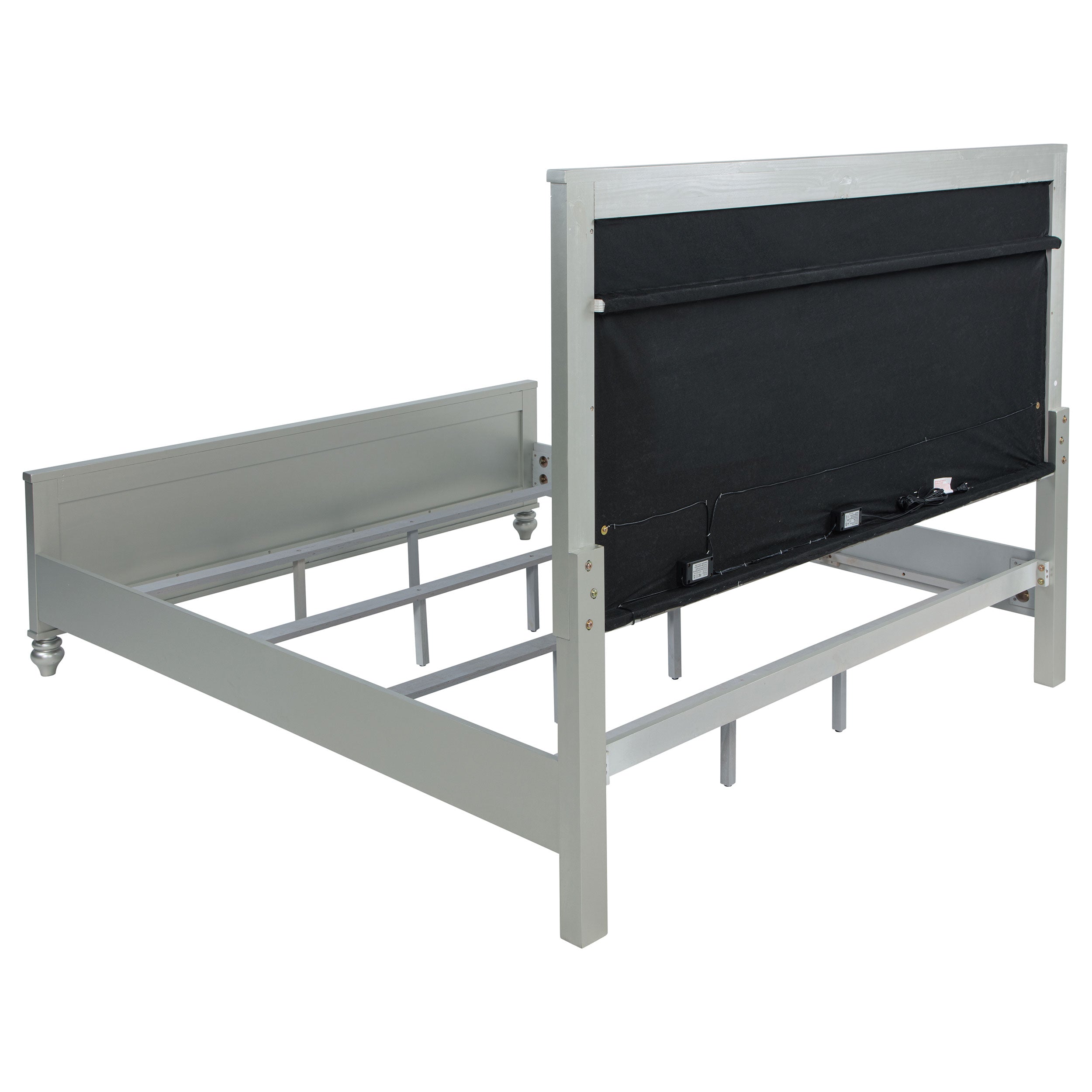 Gunnison Wood Eastern King LED Panel Bed Silver Metallic — view 5