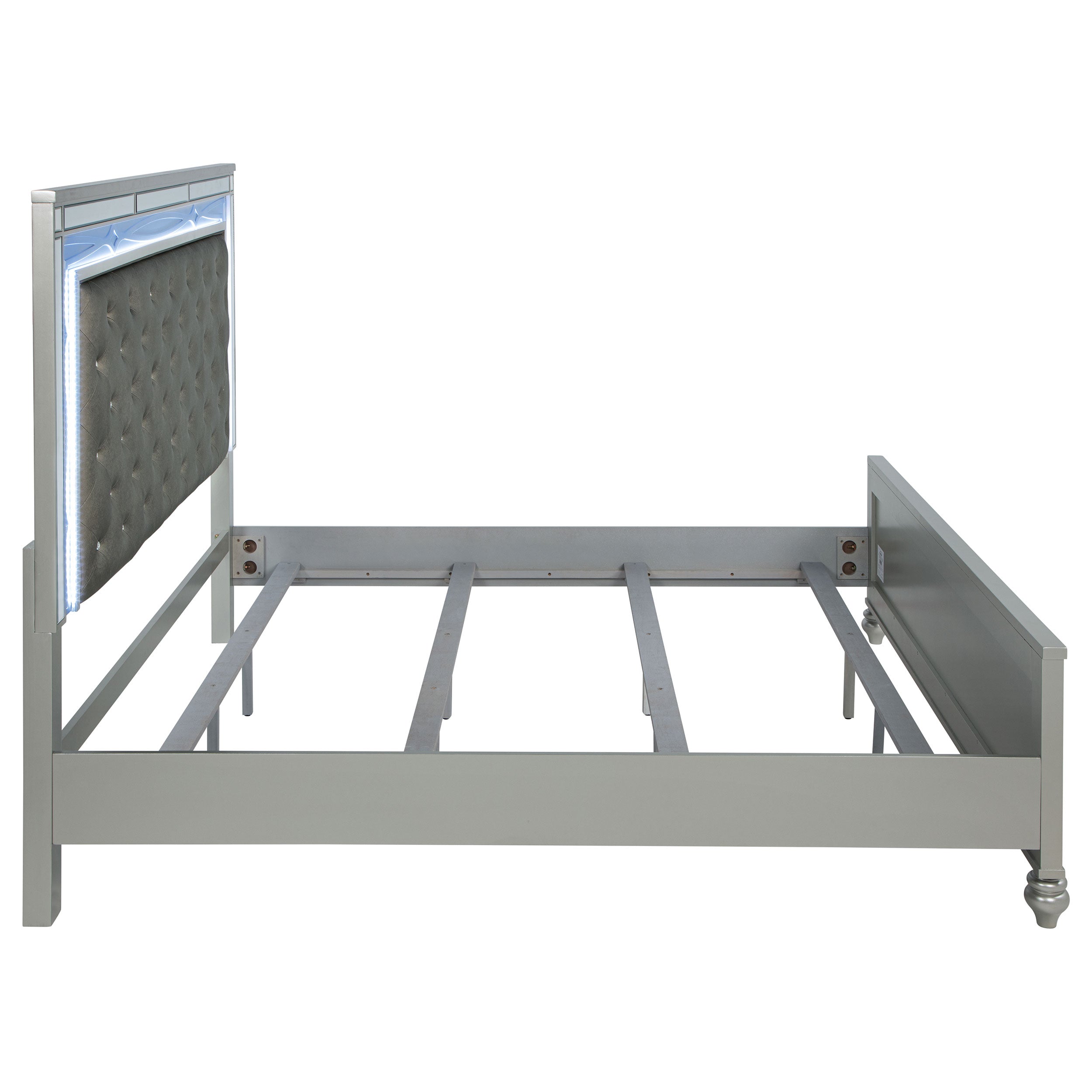 Gunnison Wood Eastern King LED Panel Bed Silver Metallic — view 6