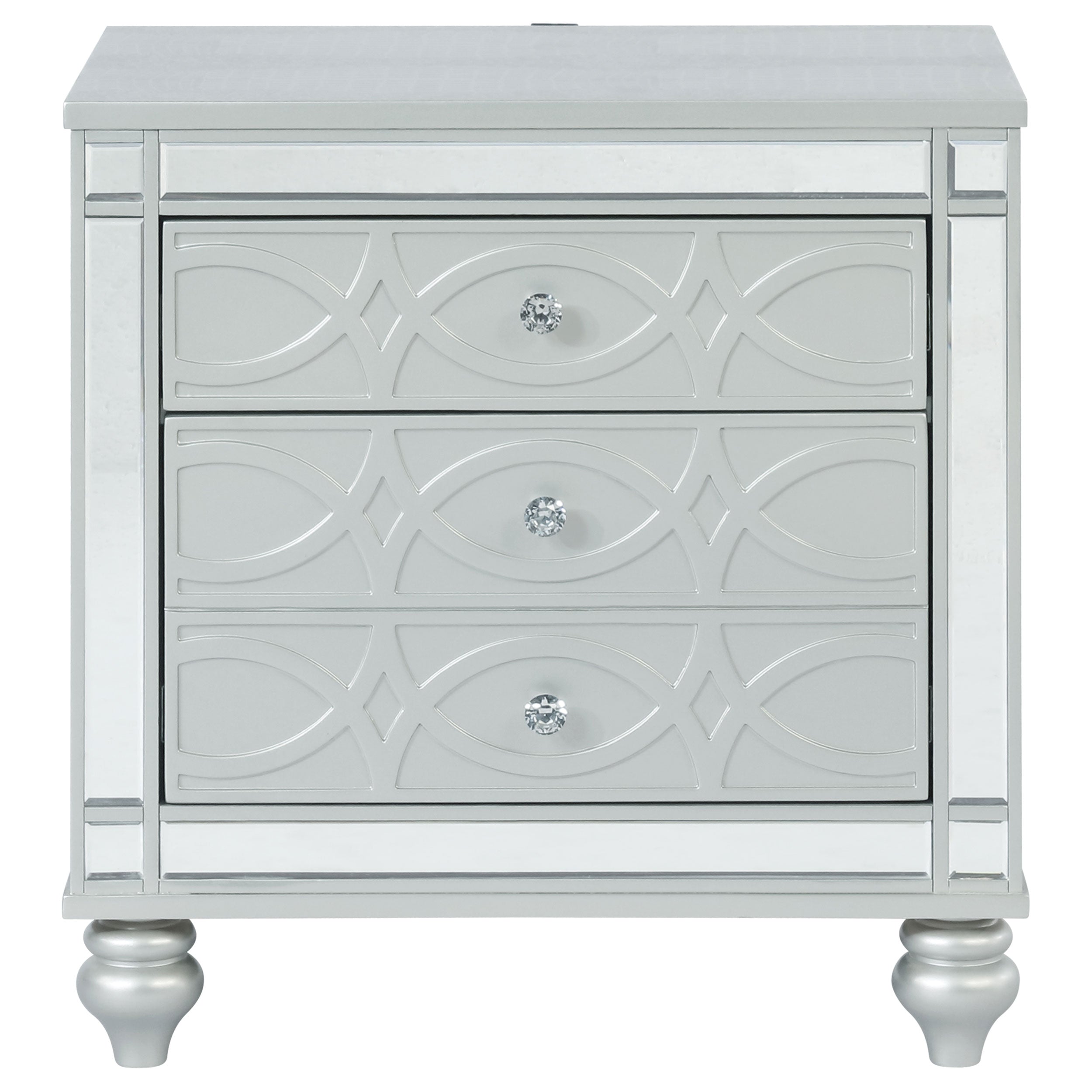 Gunnison 2-drawer Nightstand Silver Metallic — view 3