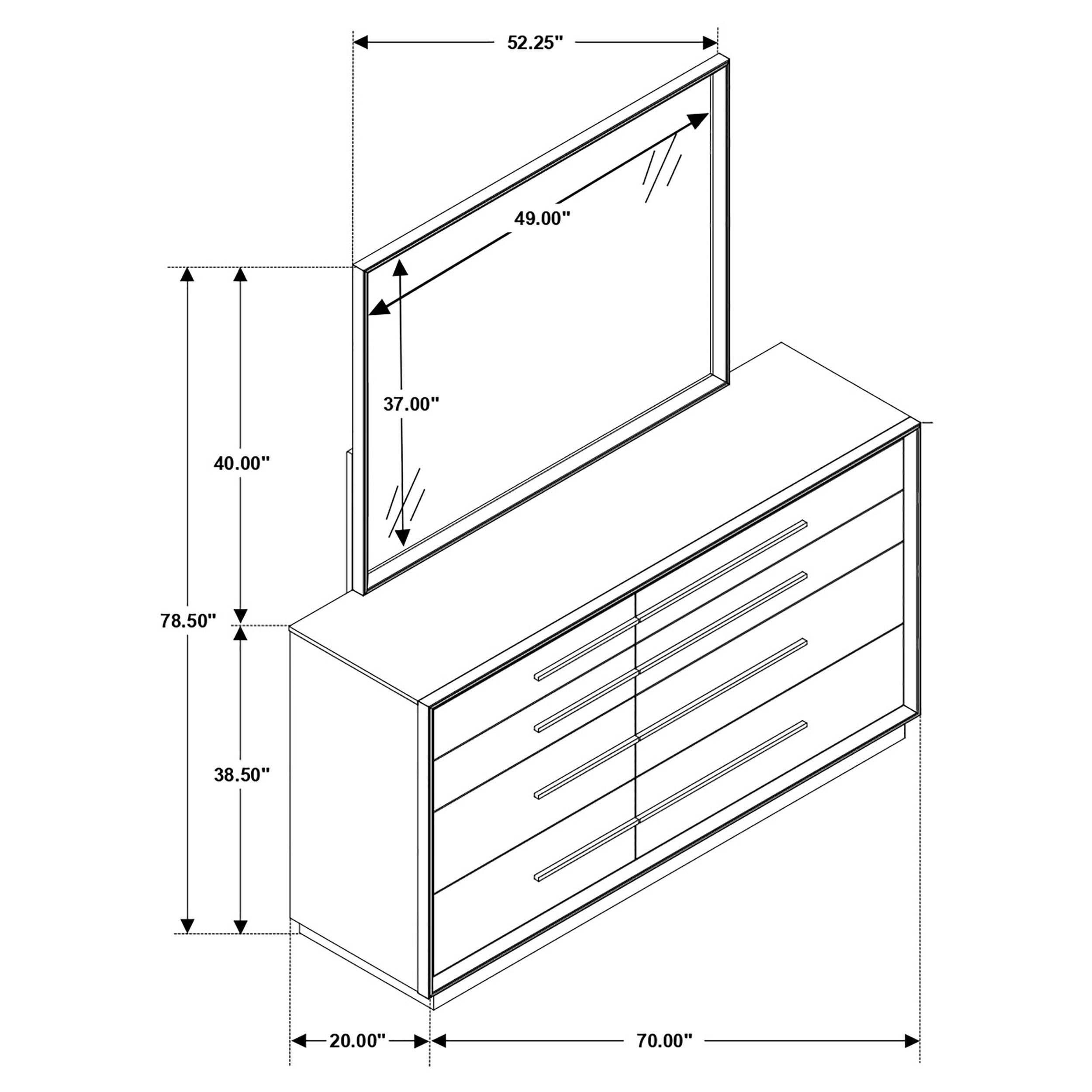 Durango 8-drawer Dresser with Mirror Smoked Peppercorn — view 15