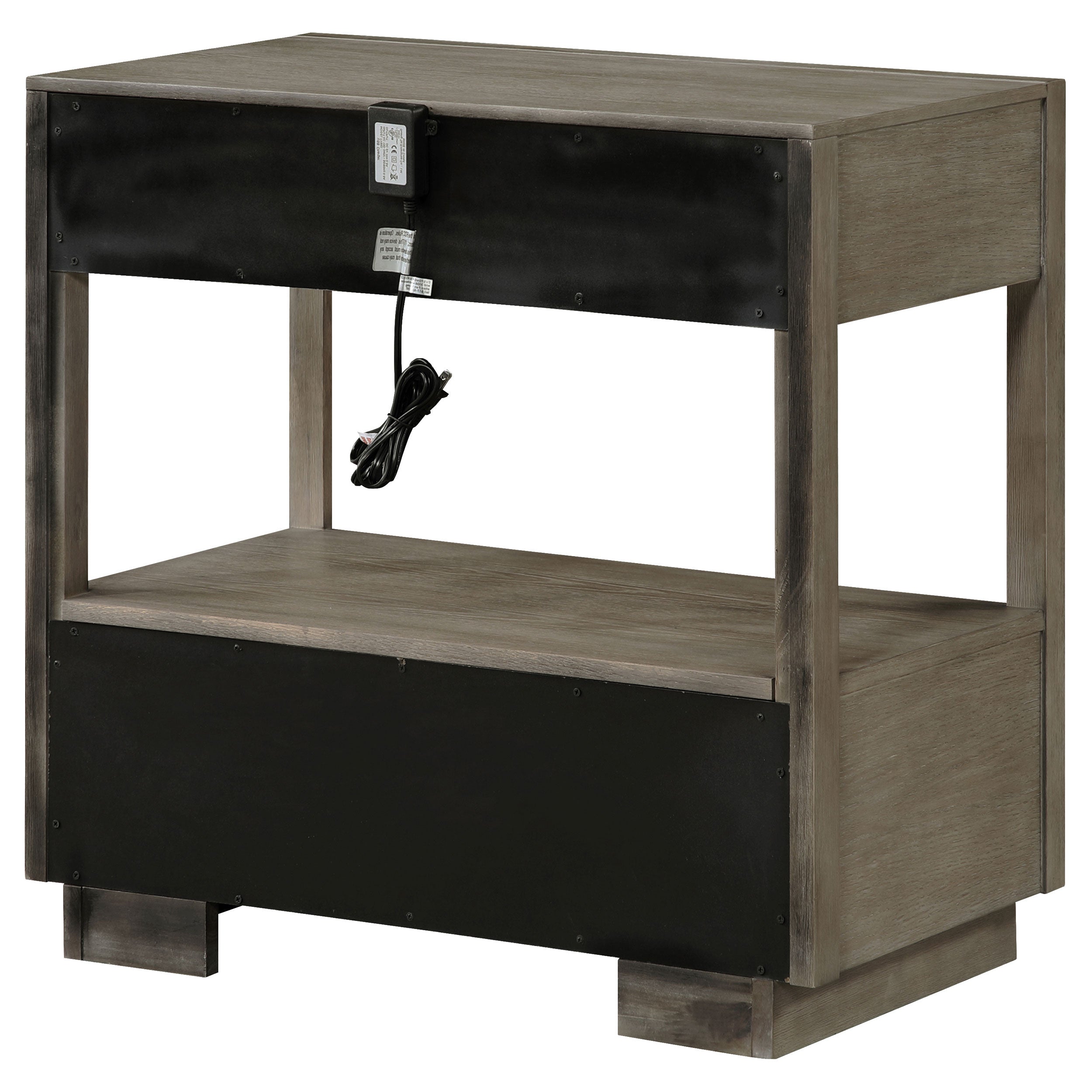 Durango 2-drawer Nightstand Bedside Table Taupe Oak — view 8
