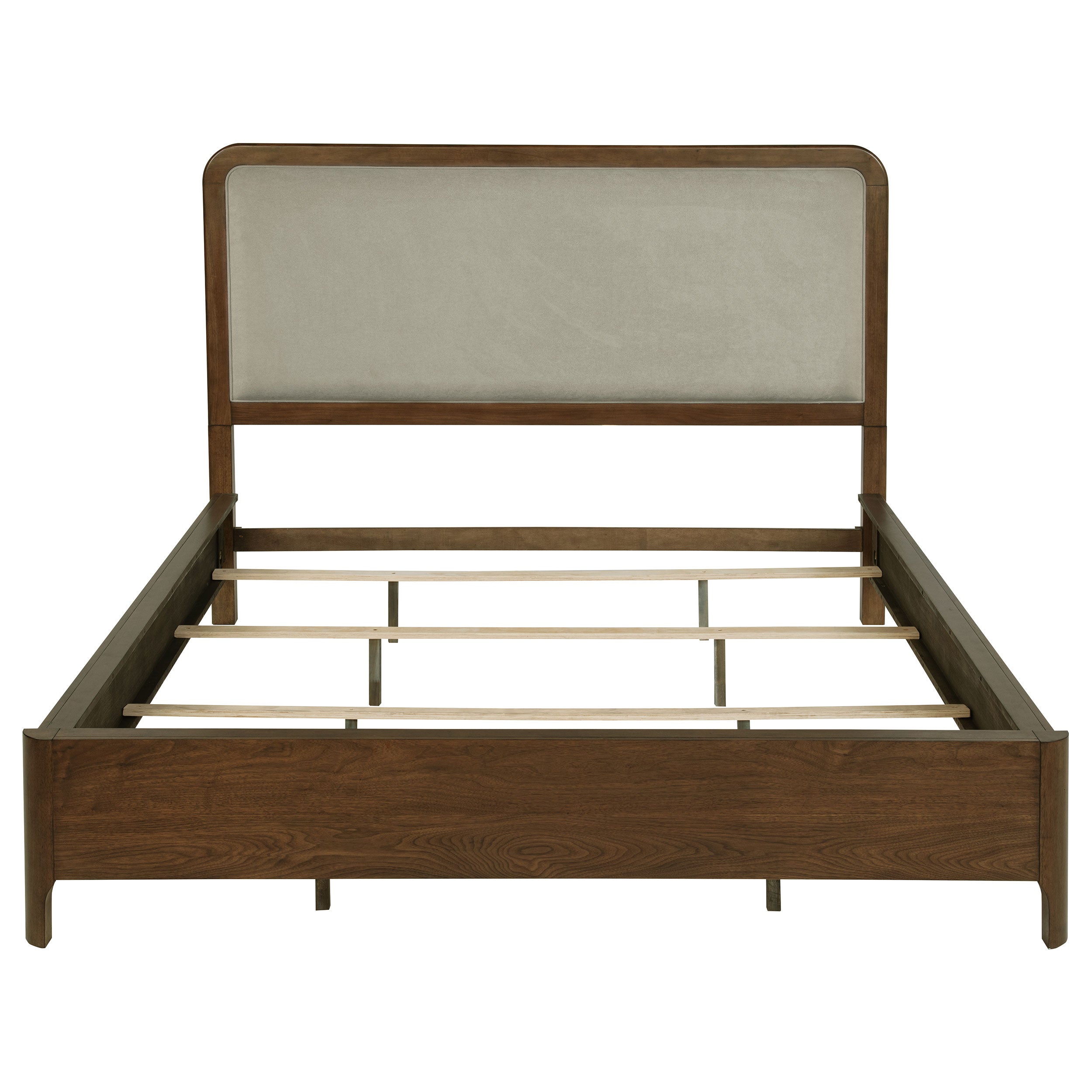 Maderia 57-inch Upholstered California King Panel Bed Walnut — view 4