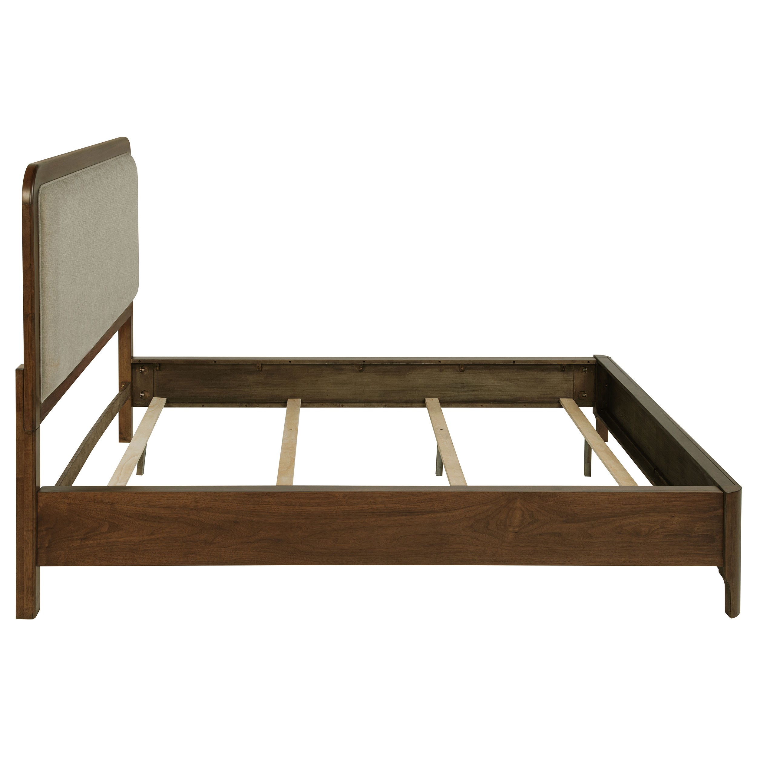 Maderia 57-inch Upholstered California King Panel Bed Walnut — view 6