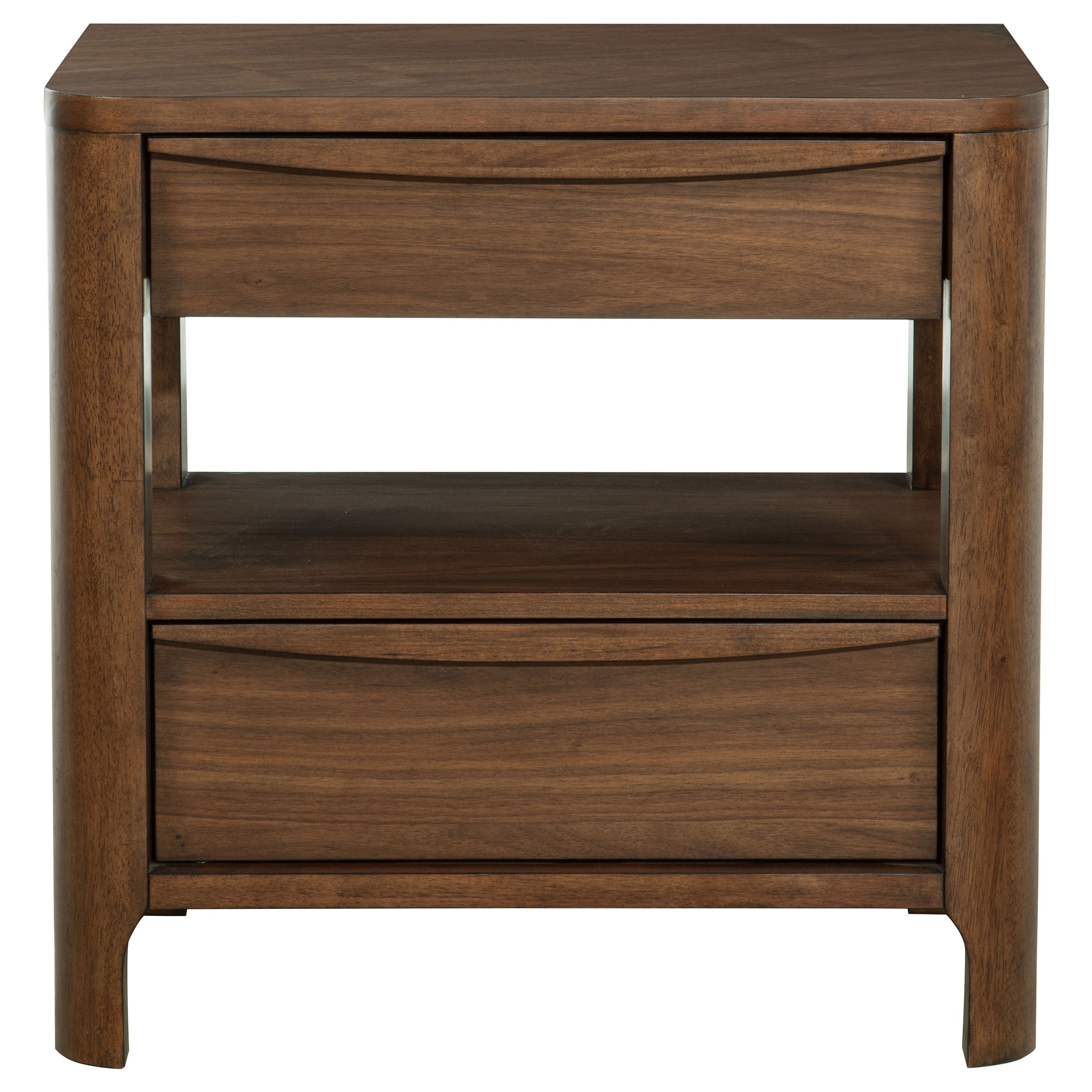 Maderia 2-drawer Nightstand Bedside Table Walnut — view 3