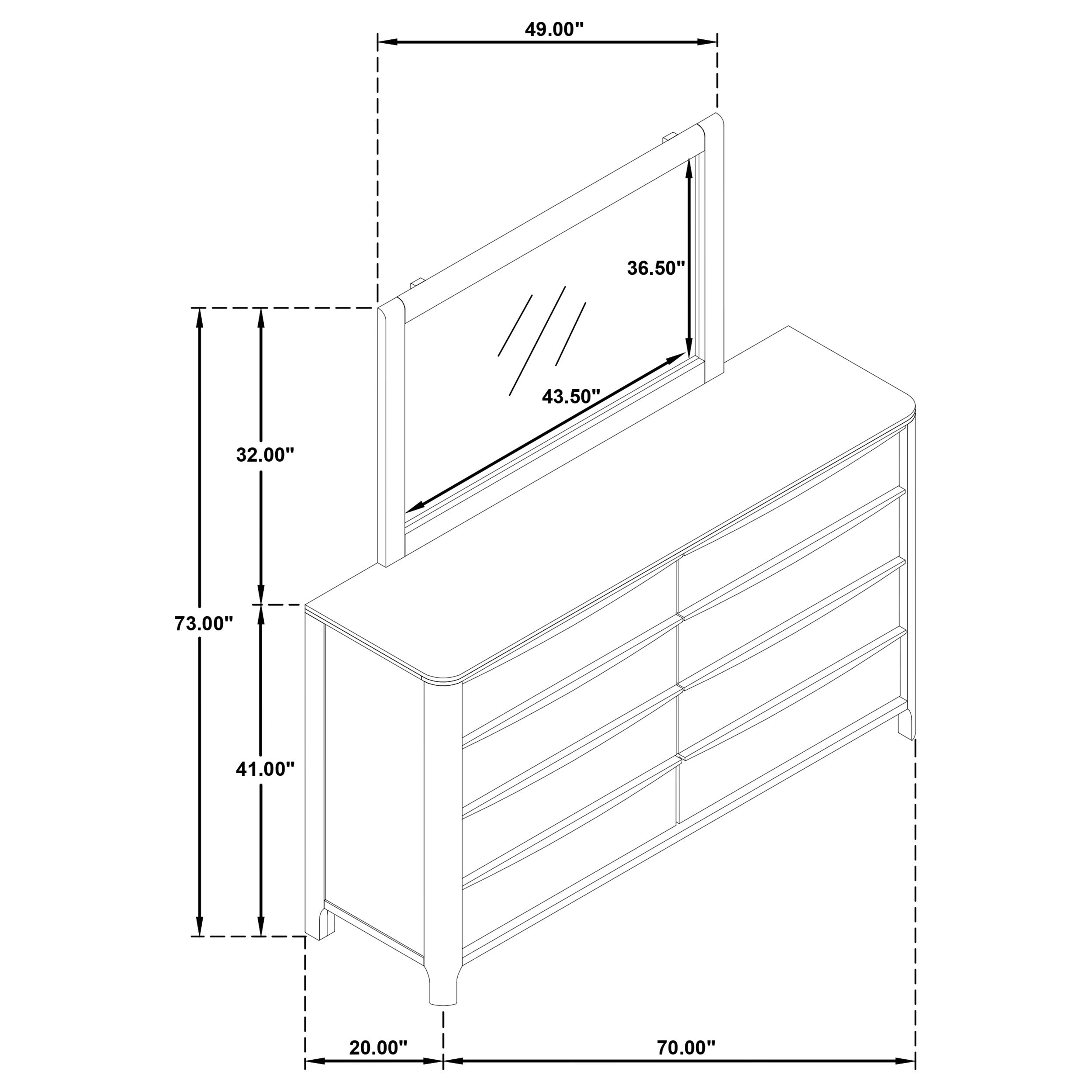Maderia 8-drawer Dresser and Mirror Walnut — view 12