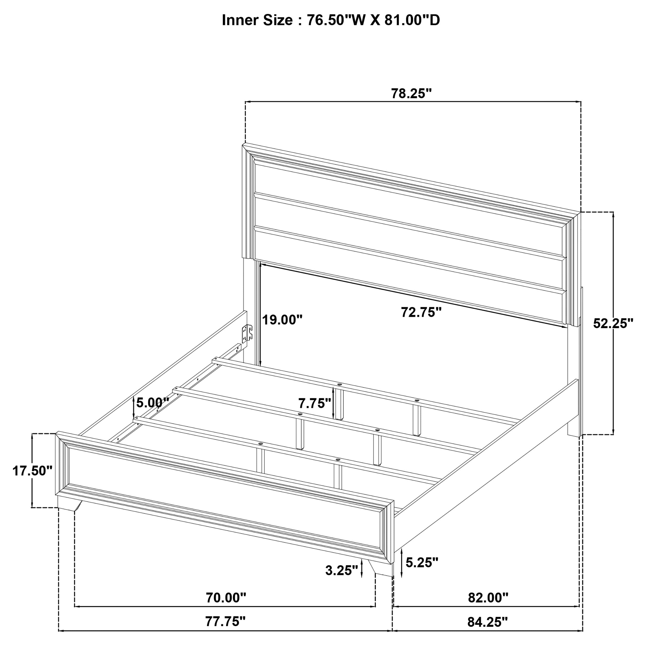 Wright 52-inch Upholstered Eastern King Bed Brown Oak — view 9