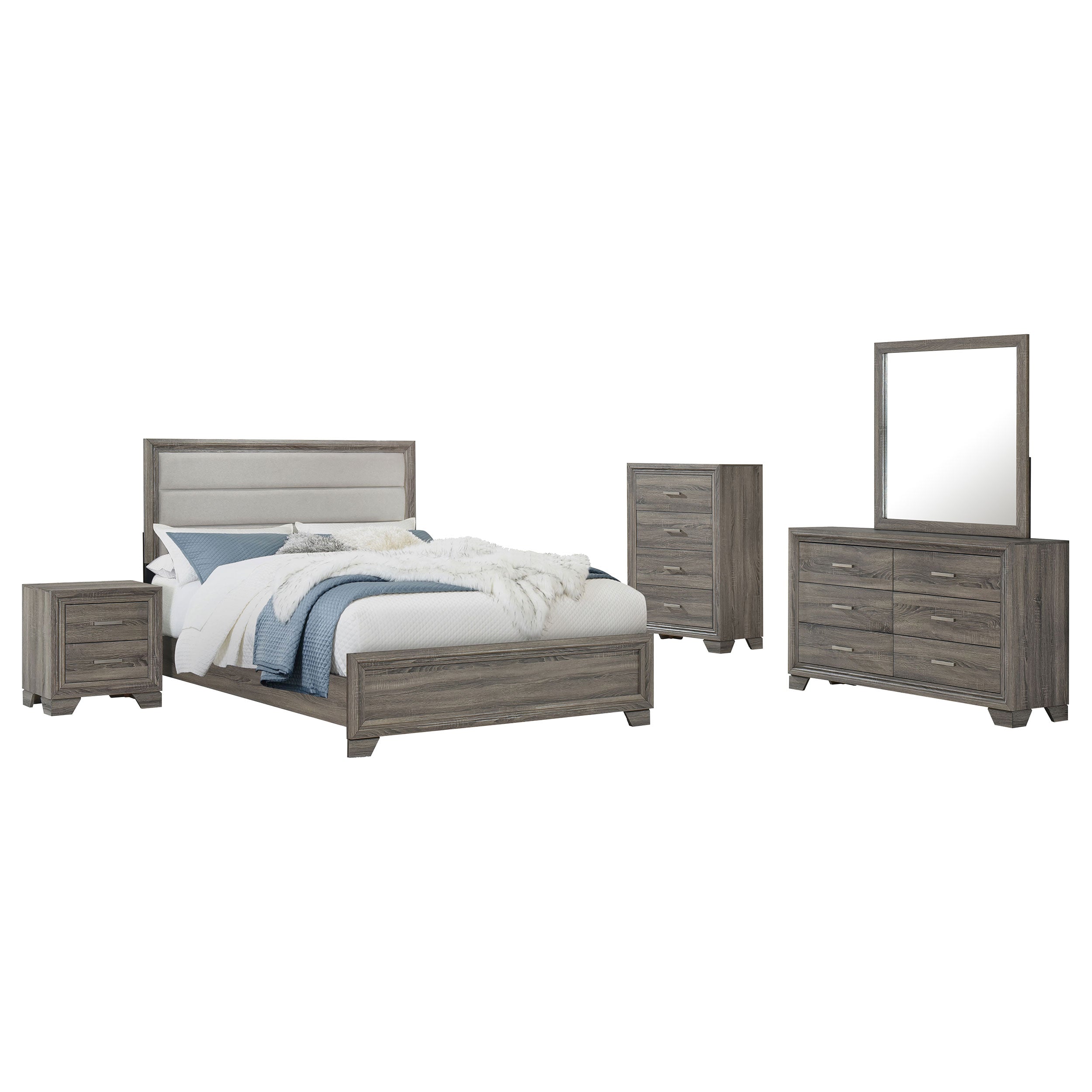 Wright 5-piece California King Bedroom Set Brown Oak — view 2
