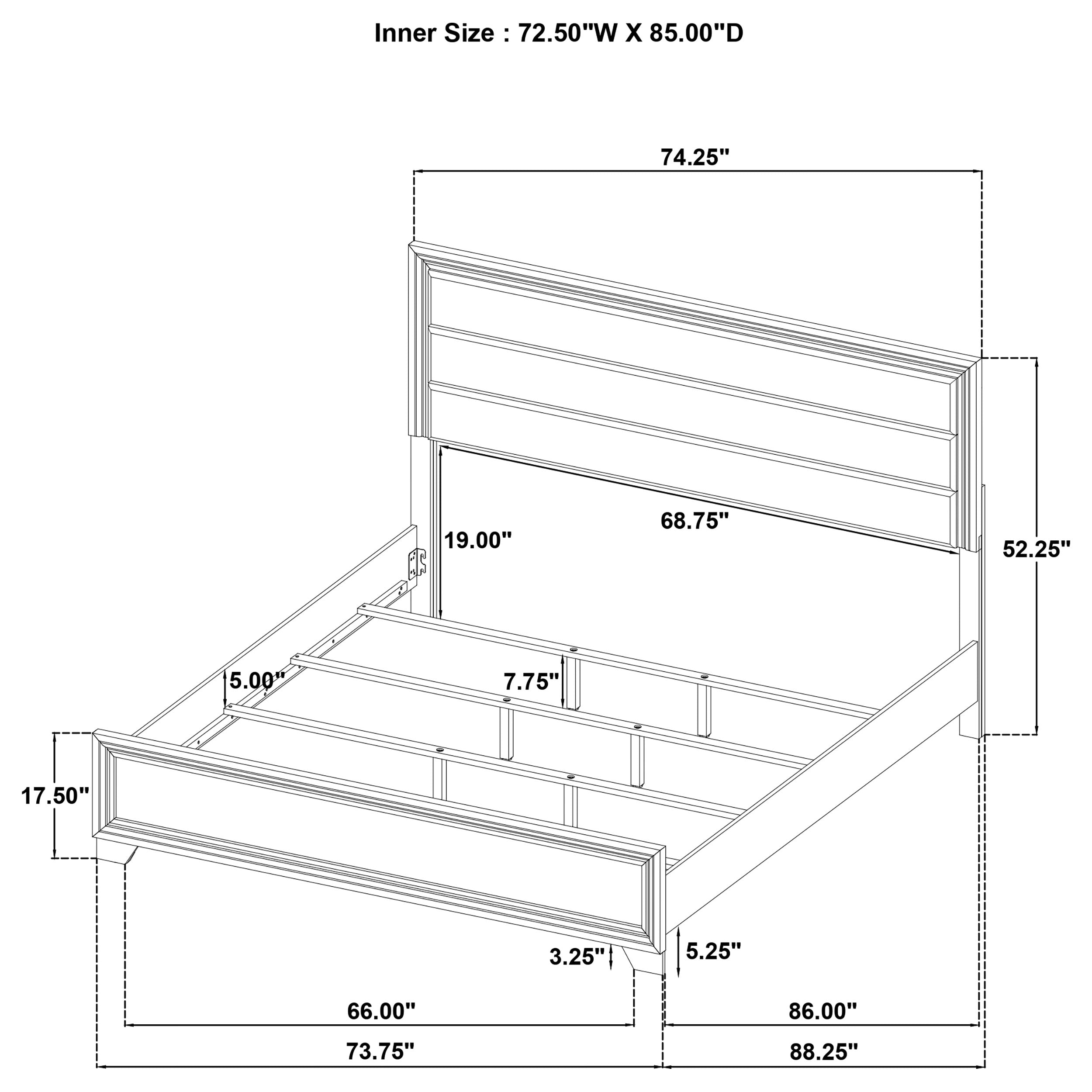 Wright 52-inch Upholstered California King Bed Brown Oak — view 9