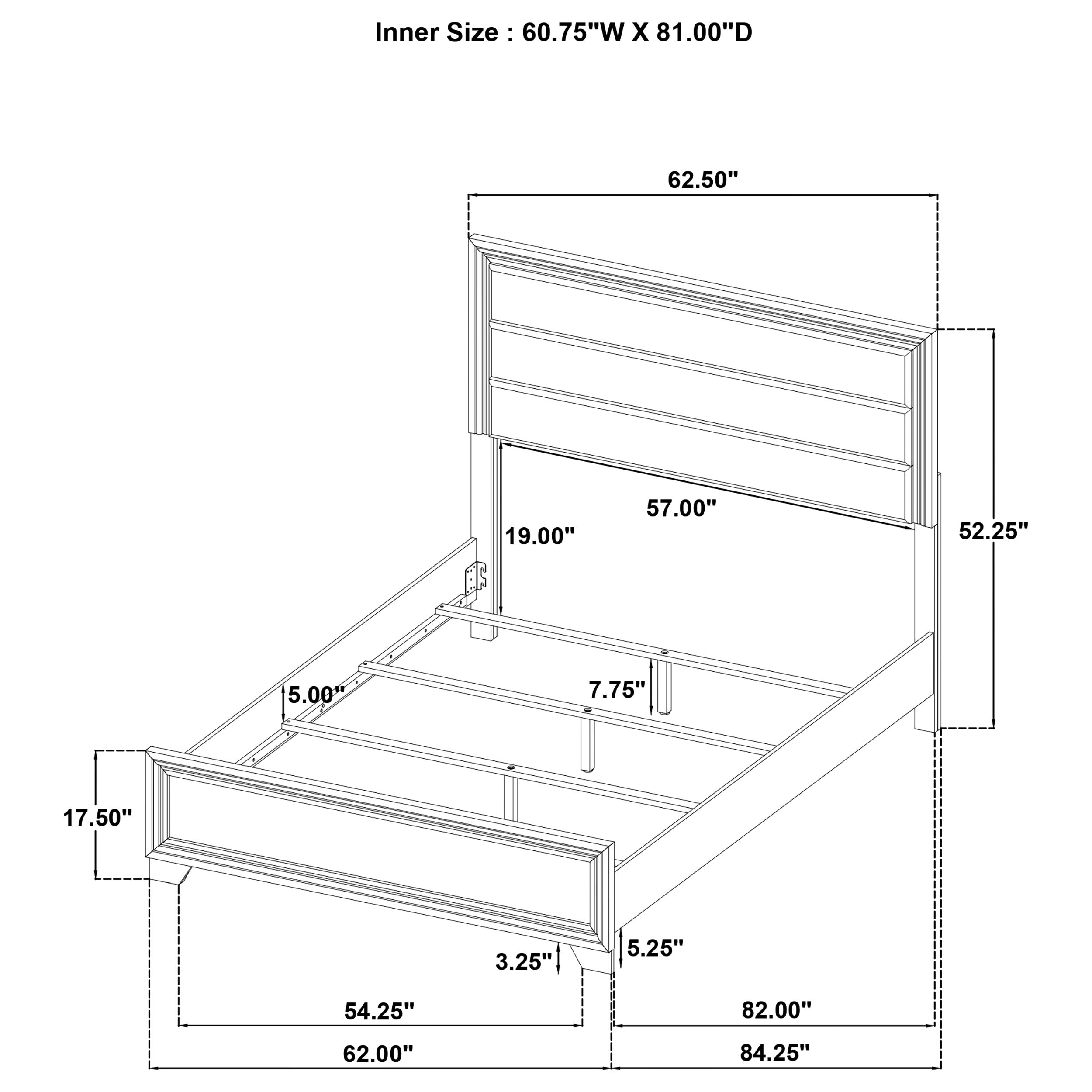 Wright 52-inch Upholstered Queen Bed Brown Oak — view 9