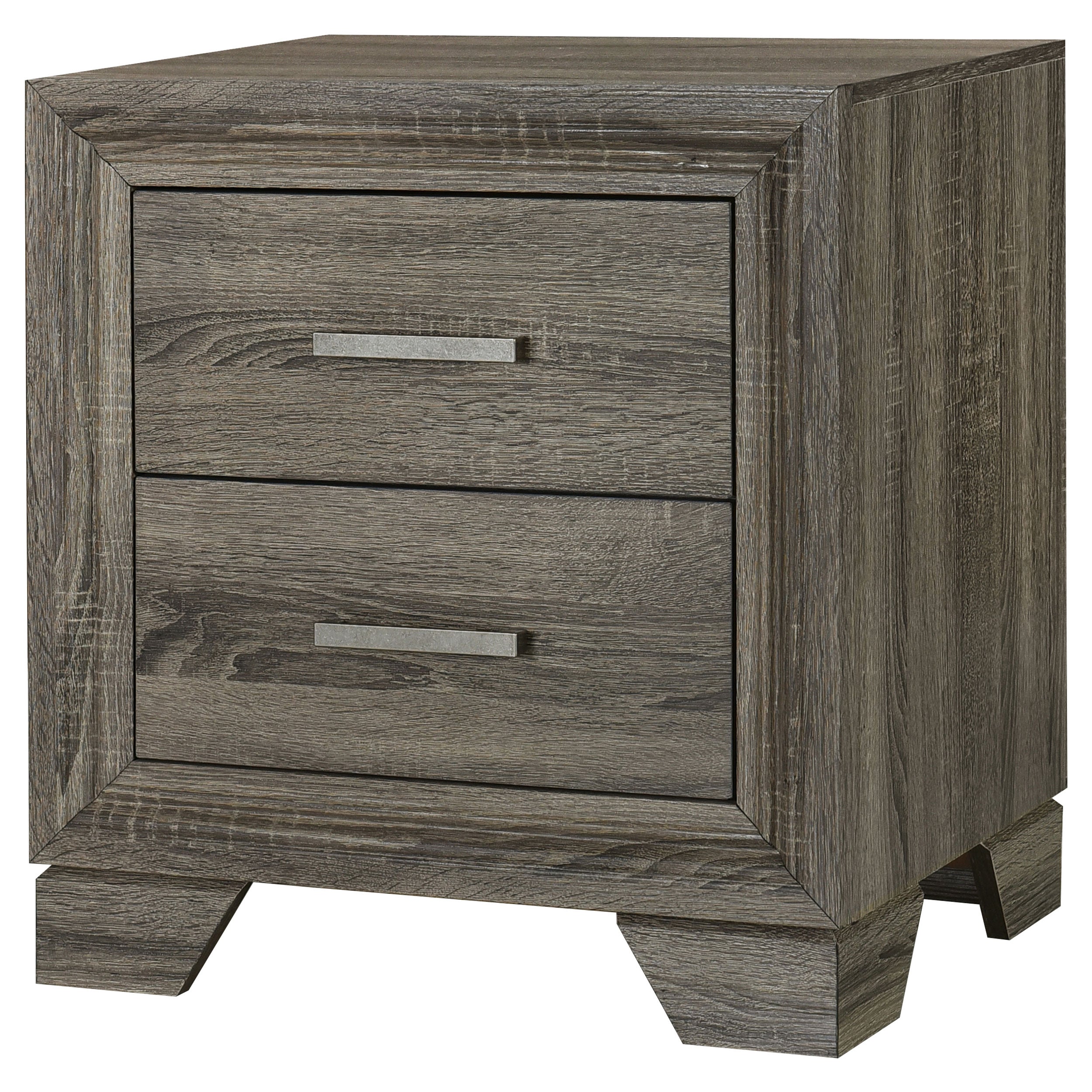 Wright 2-drawer Nightstand Bedside Table Brown Oak — view 4