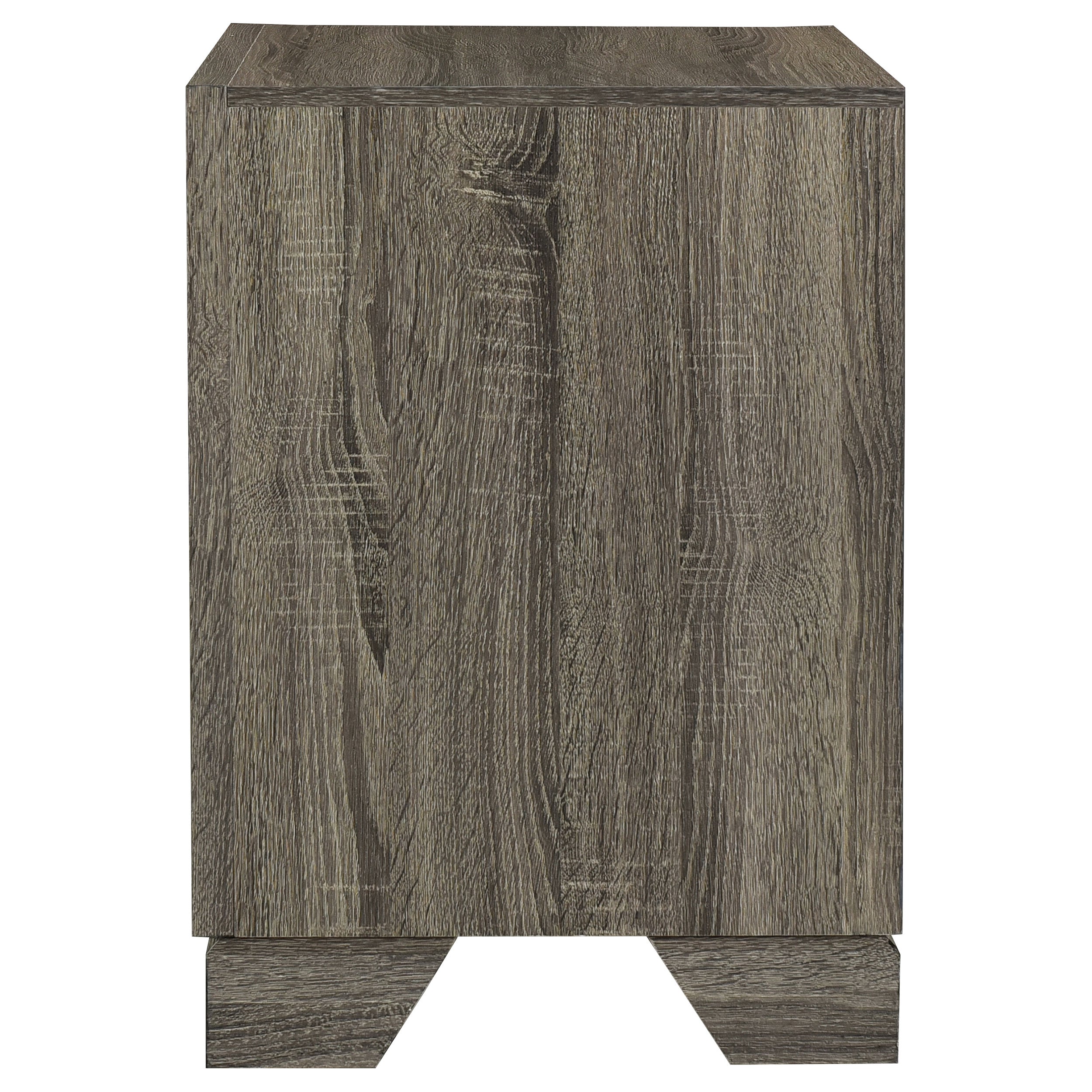 Wright 2-drawer Nightstand Bedside Table Brown Oak — view 5