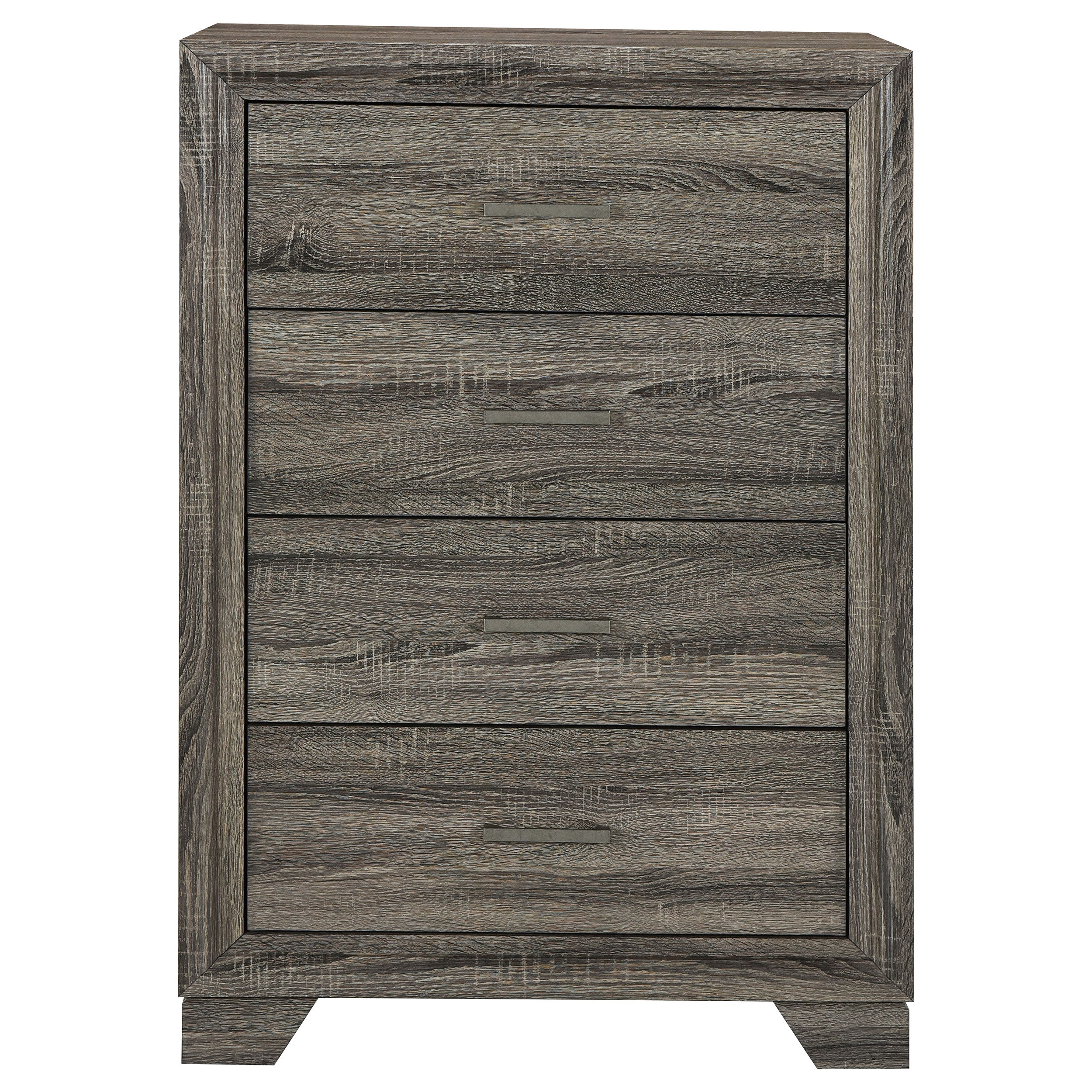 Wright 4-drawer Chest of Drawers Brown Oak — view 3