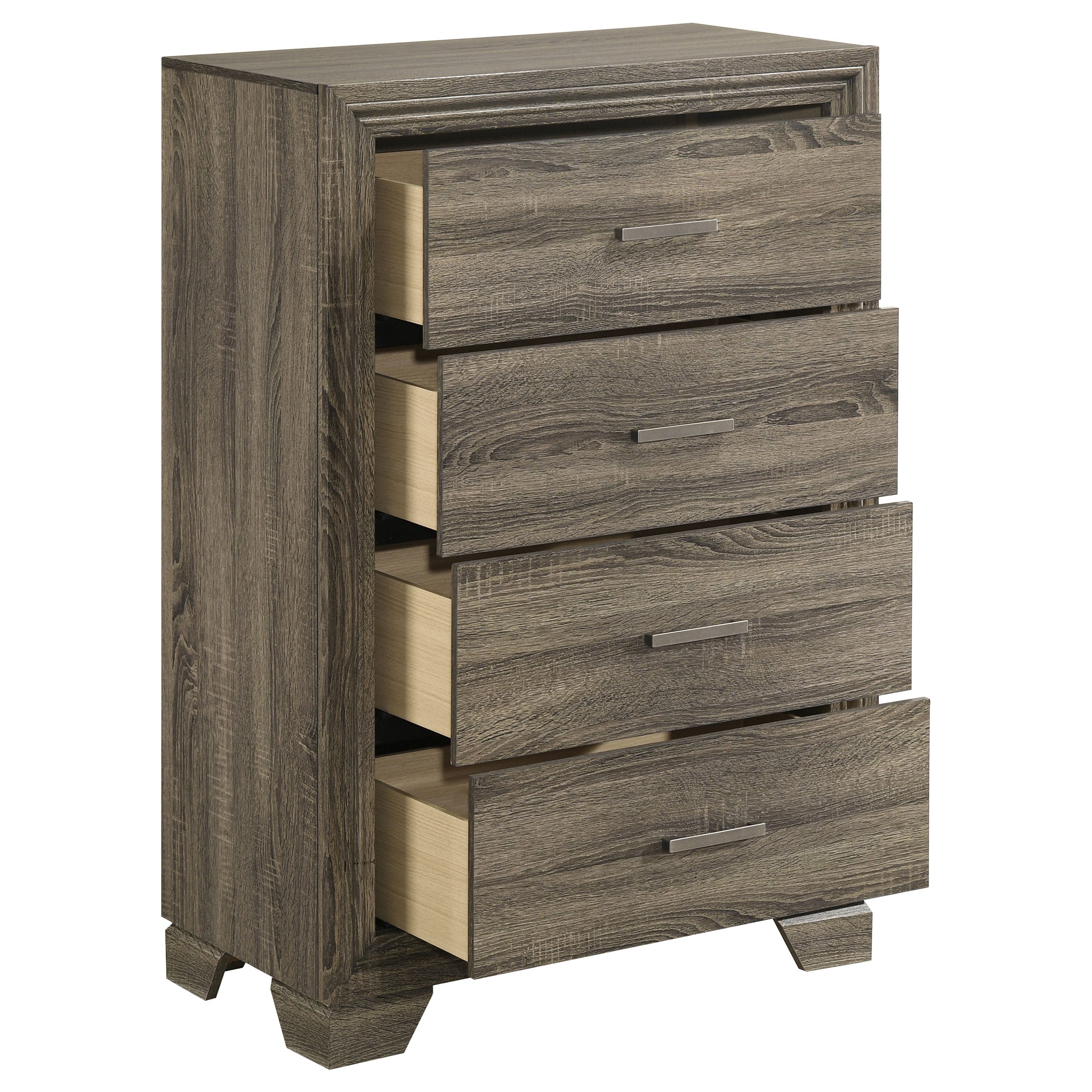 Wright 4-drawer Chest of Drawers Brown Oak — view 10
