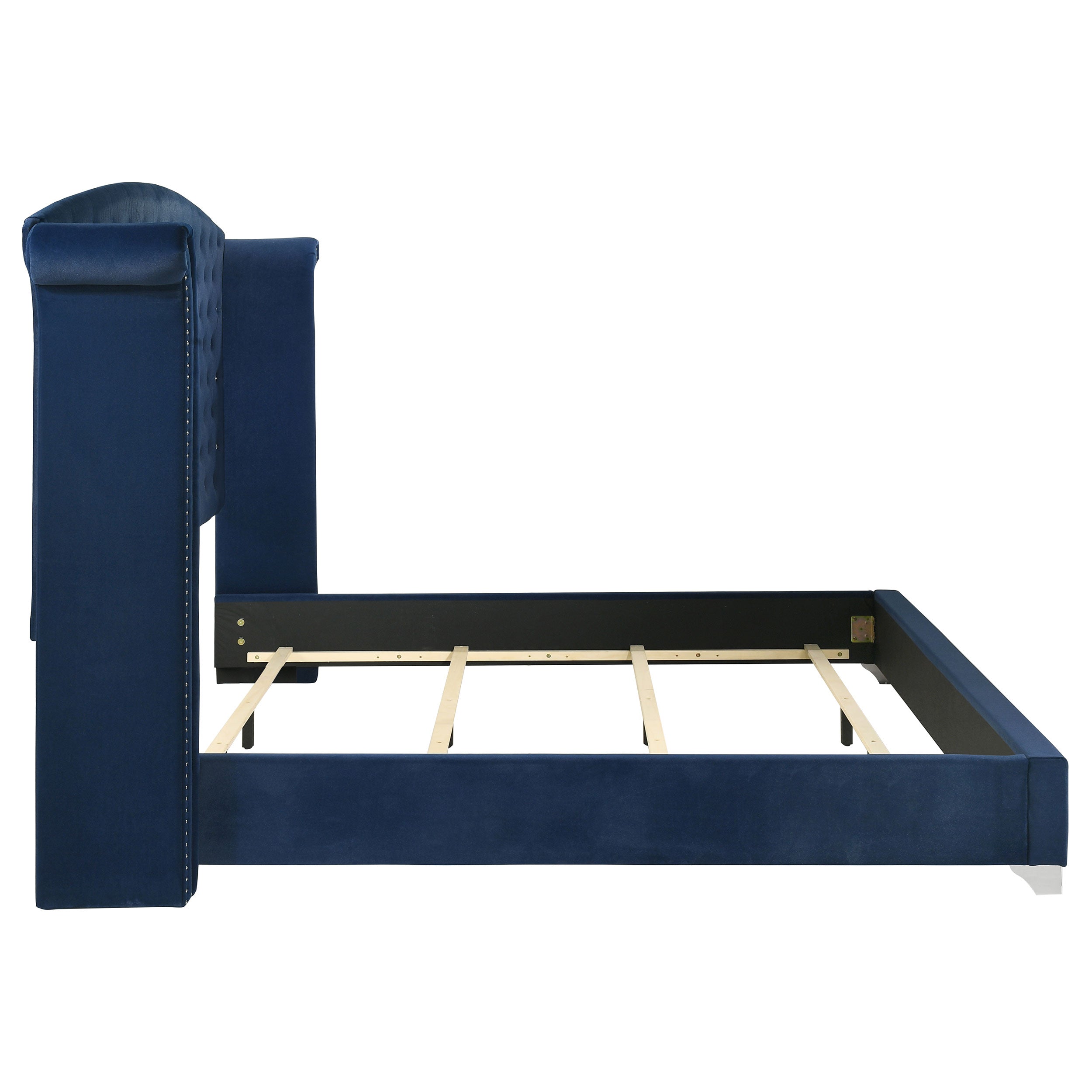 Melody Upholstered Eastern King Wingback Bed Pacific Blue — view 6