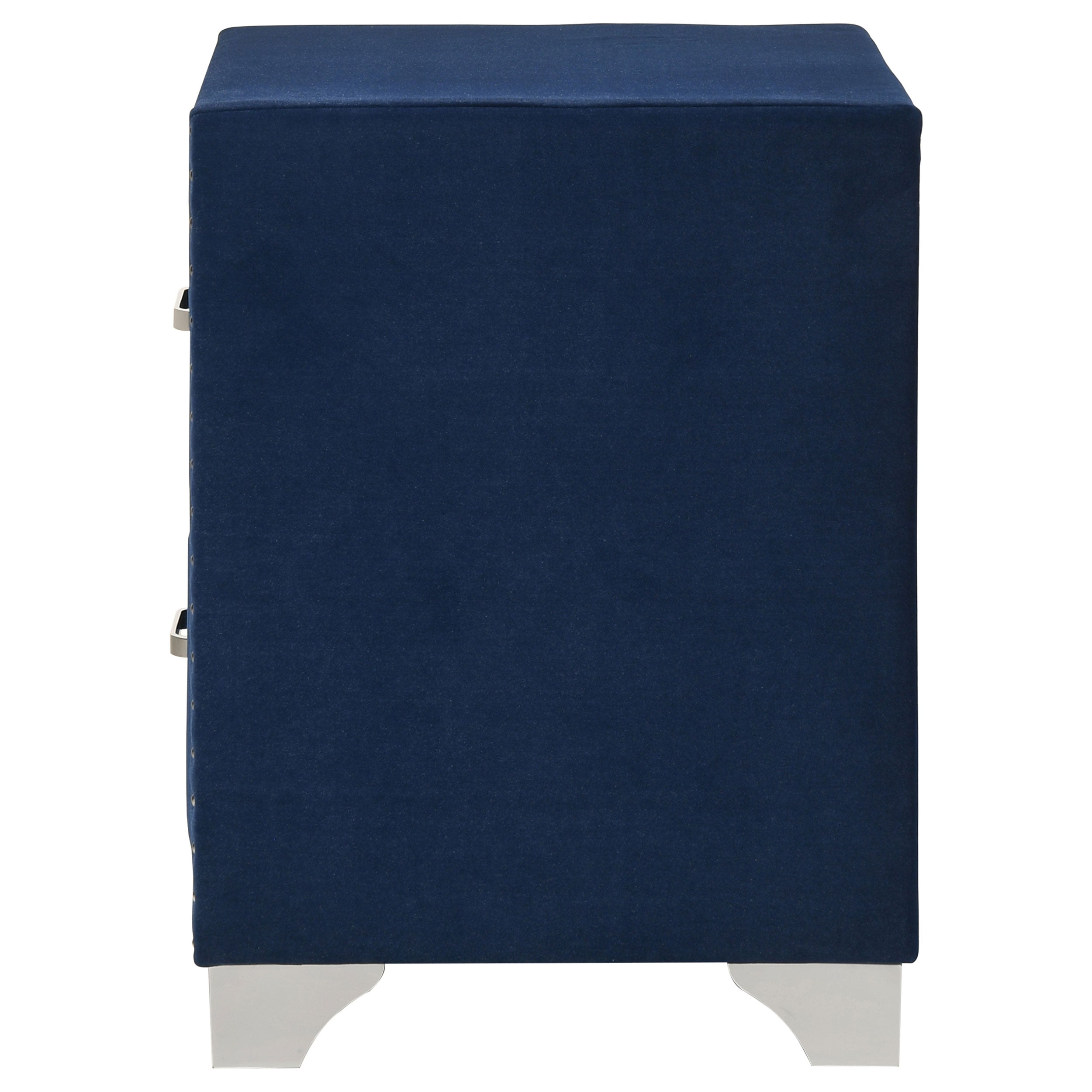 Melody Upholstered 2-drawer Nightstand Pacific Blue — view 5