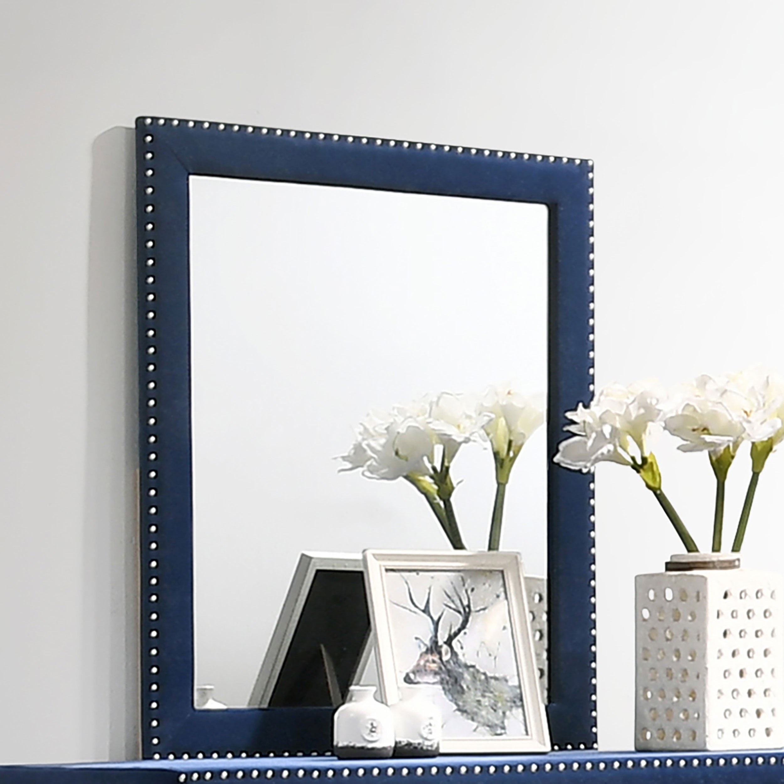 Melody Upholstered Dresser Mirror Pacific Blue — view 2