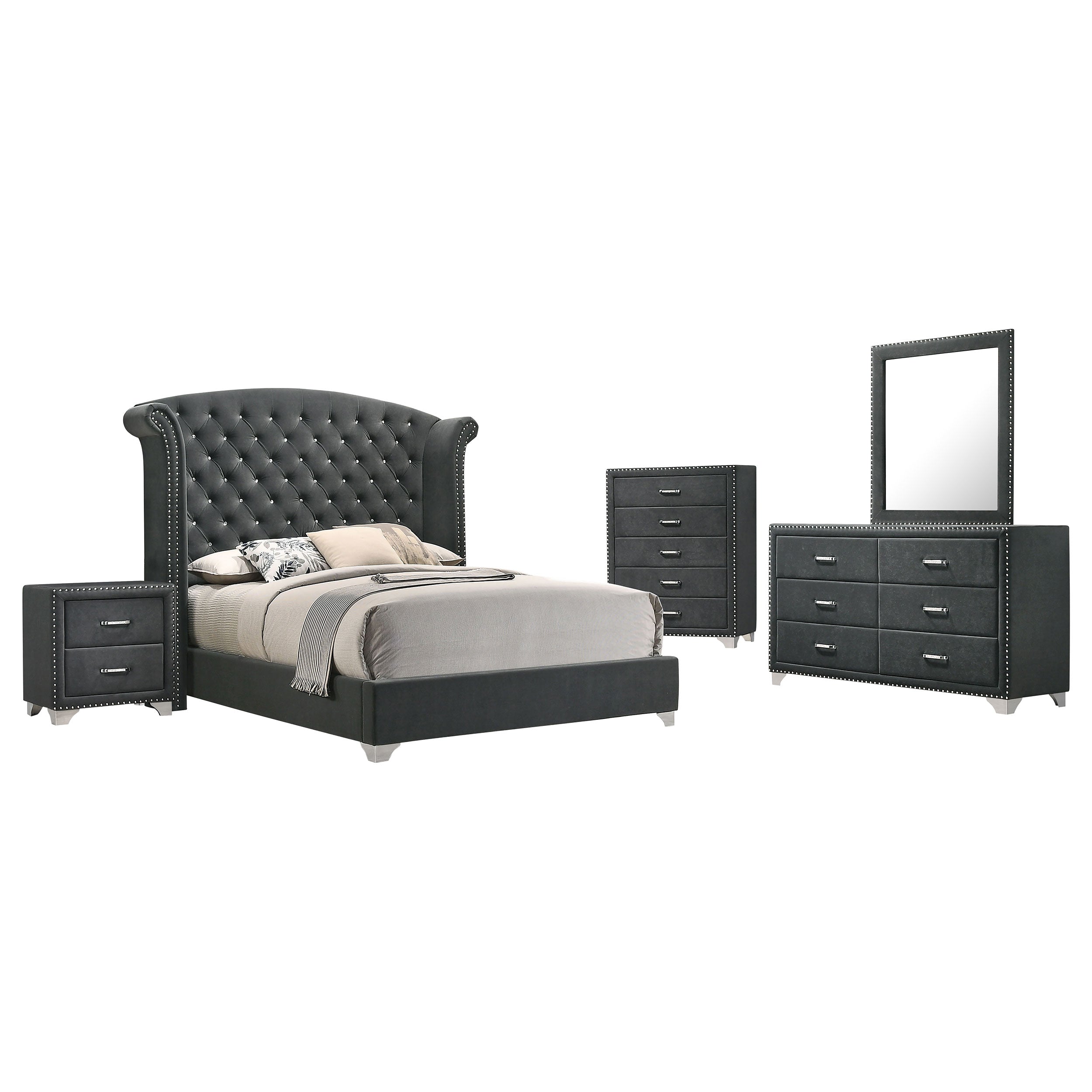 Melody 5-piece Queen Bedroom Set Grey — view 1