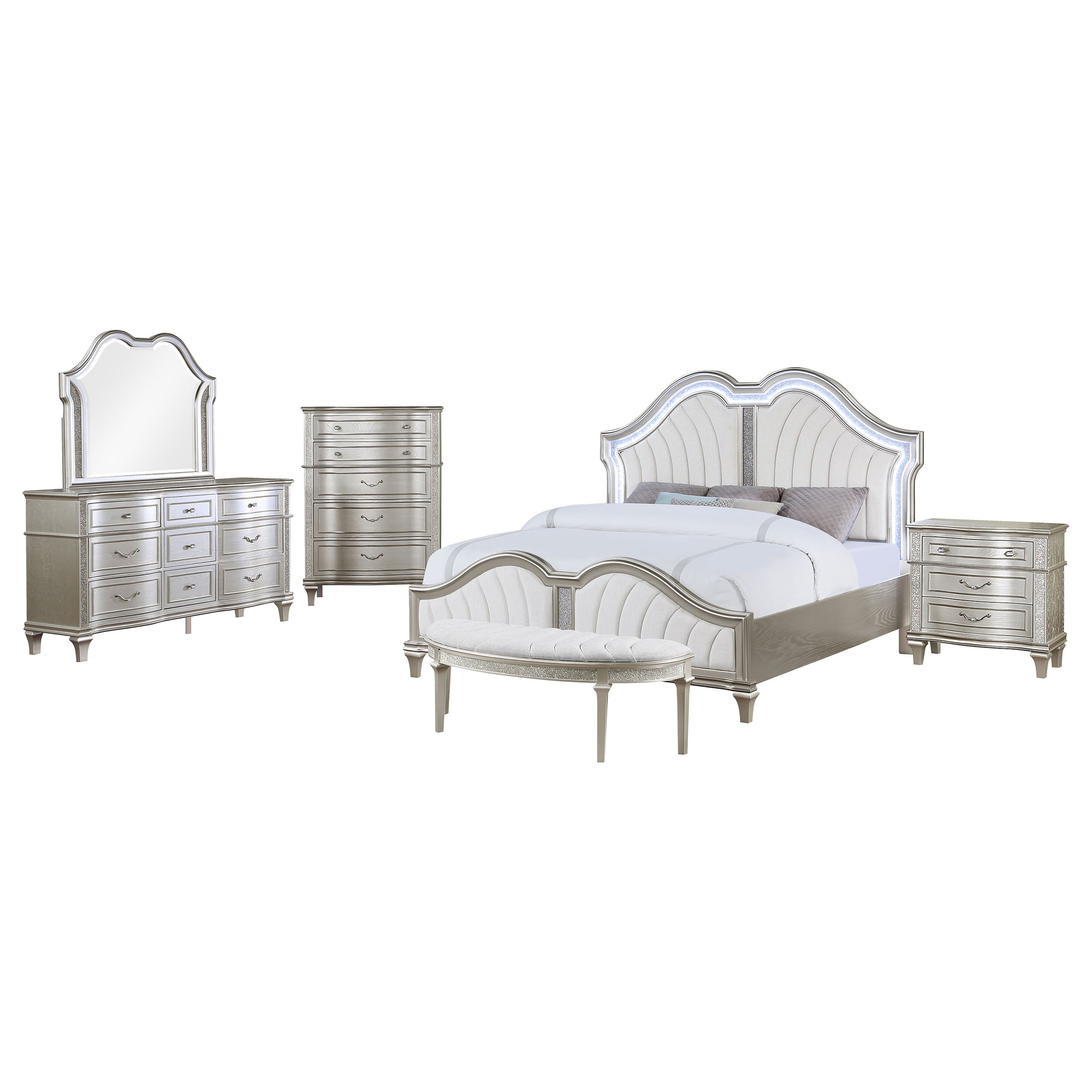 Evangeline 5-piece Queen Bedroom Set Silver Oak — view 2