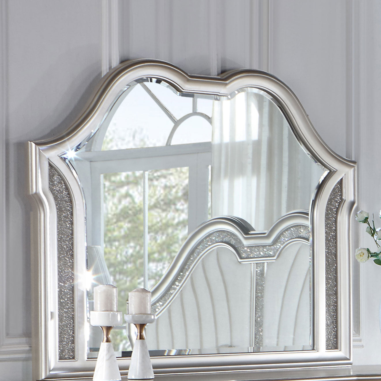 Evangeline Dresser Mirror Silver Oak — view 2