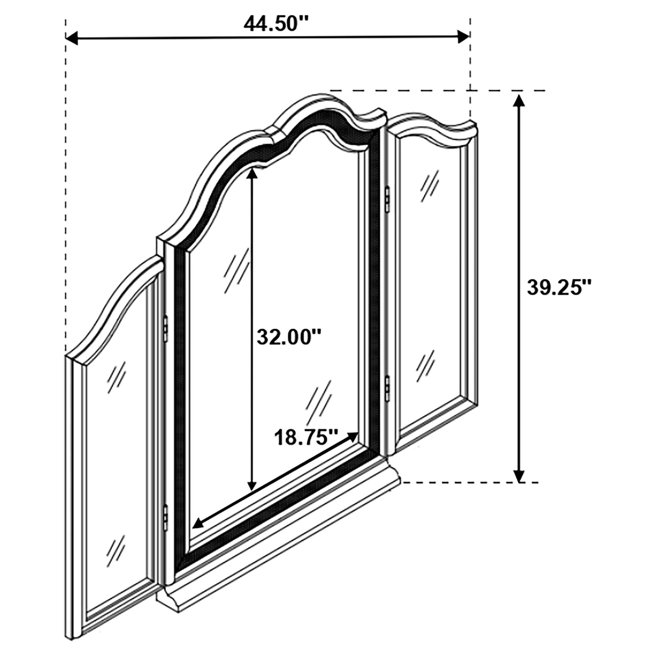 Evangeline Tri-Fold Vanity Mirror Silver Oak — view 5