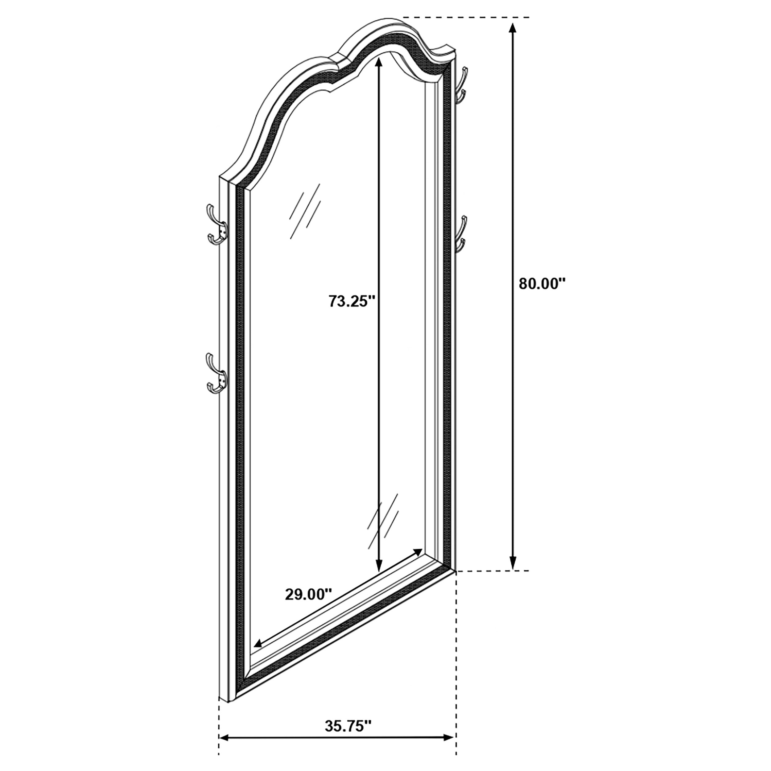Evangeline Full Length LED Light Floor Mirror Silver Oak — view 10