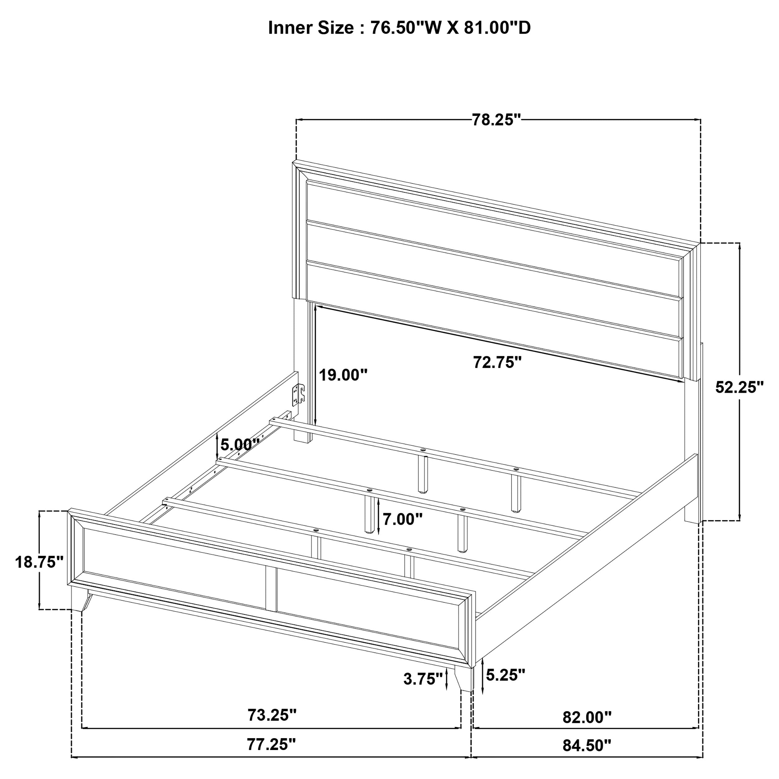 Welsley 50-inch Upholstered Eastern King Bed Walnut — view 9