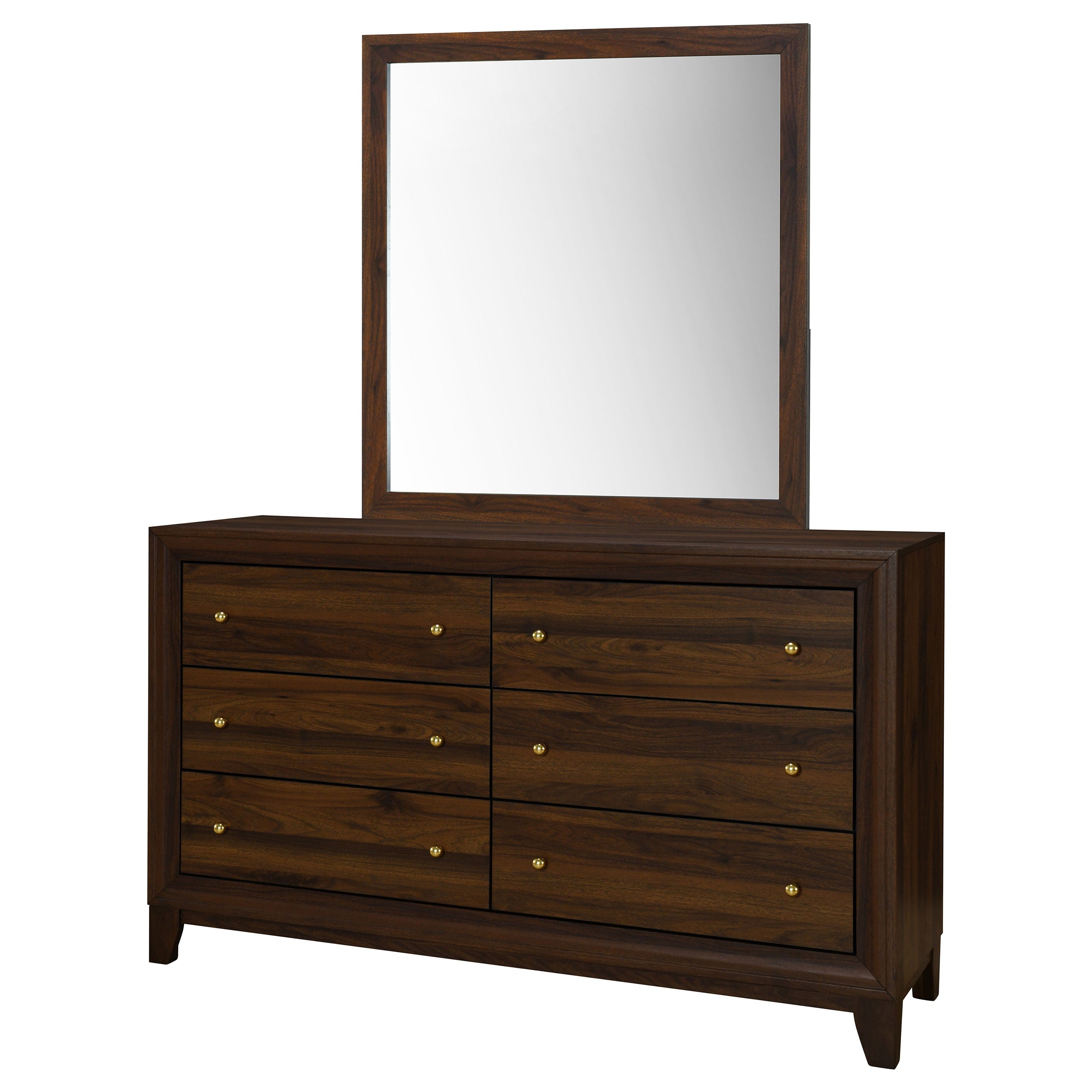 Welsley 6-drawer Dresser and Mirror Walnut — view 4