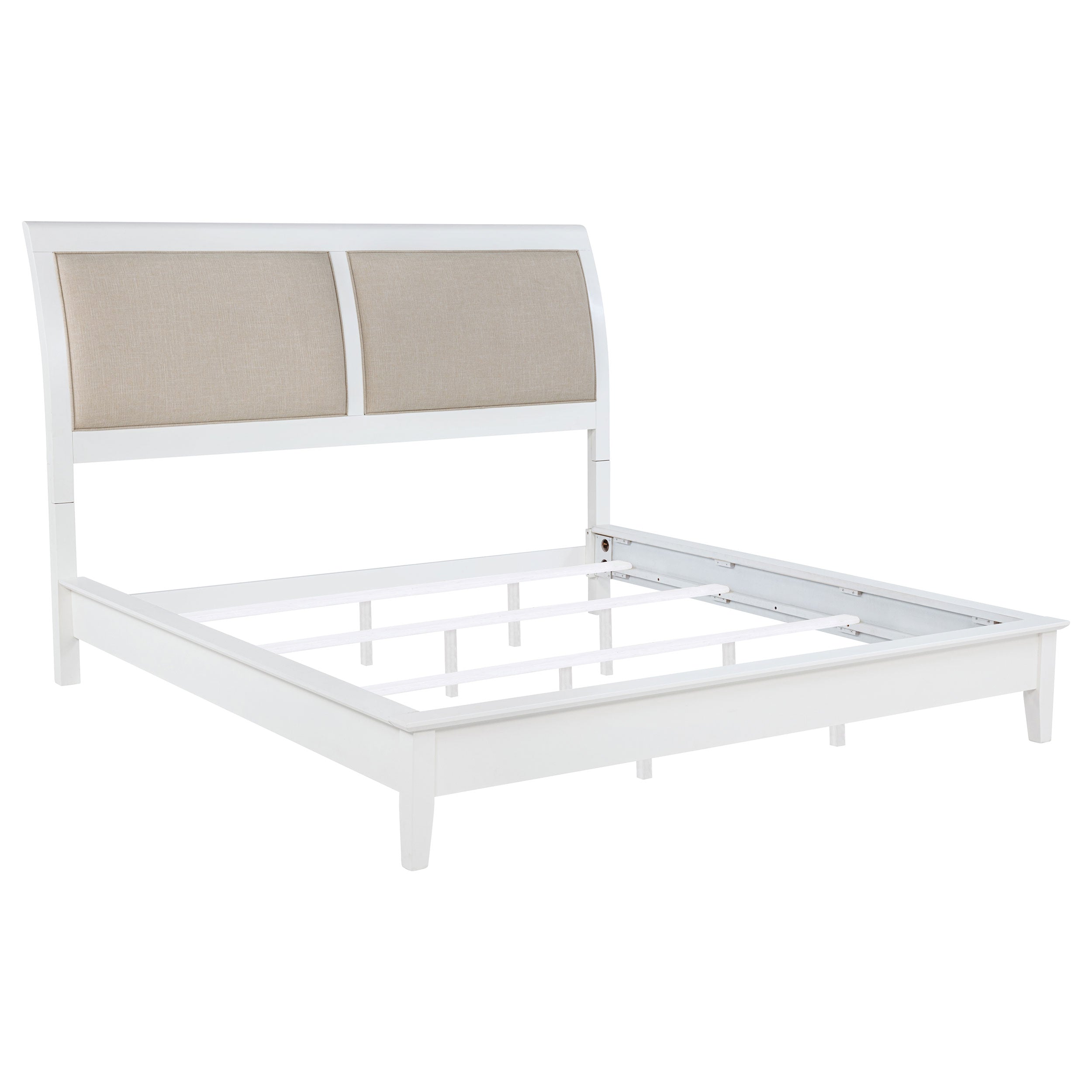 Bexhill 56-inch Upholstered Eastern King Panel Bed White — view 1