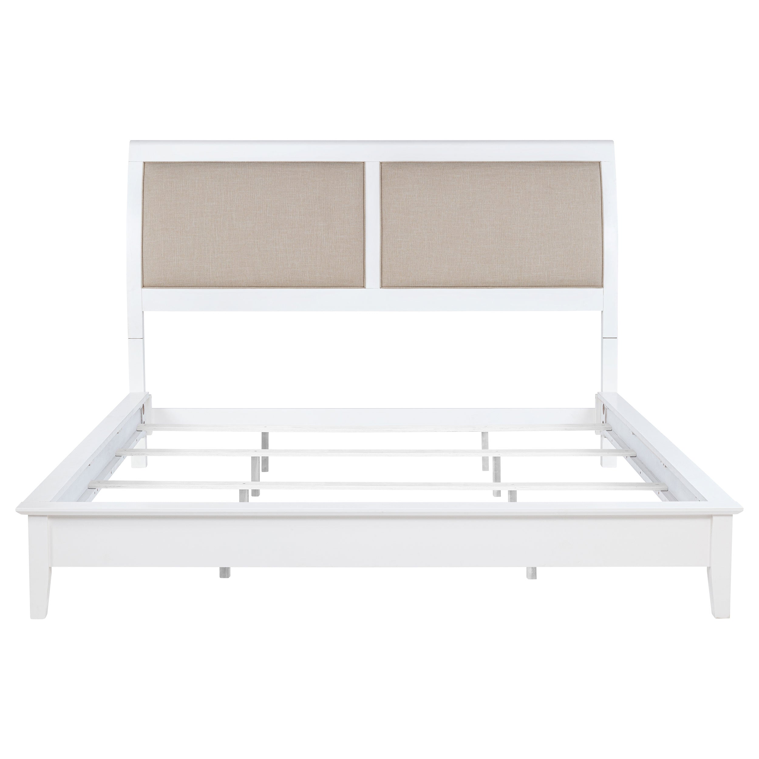 Bexhill 56-inch Upholstered Eastern King Panel Bed White — view 4