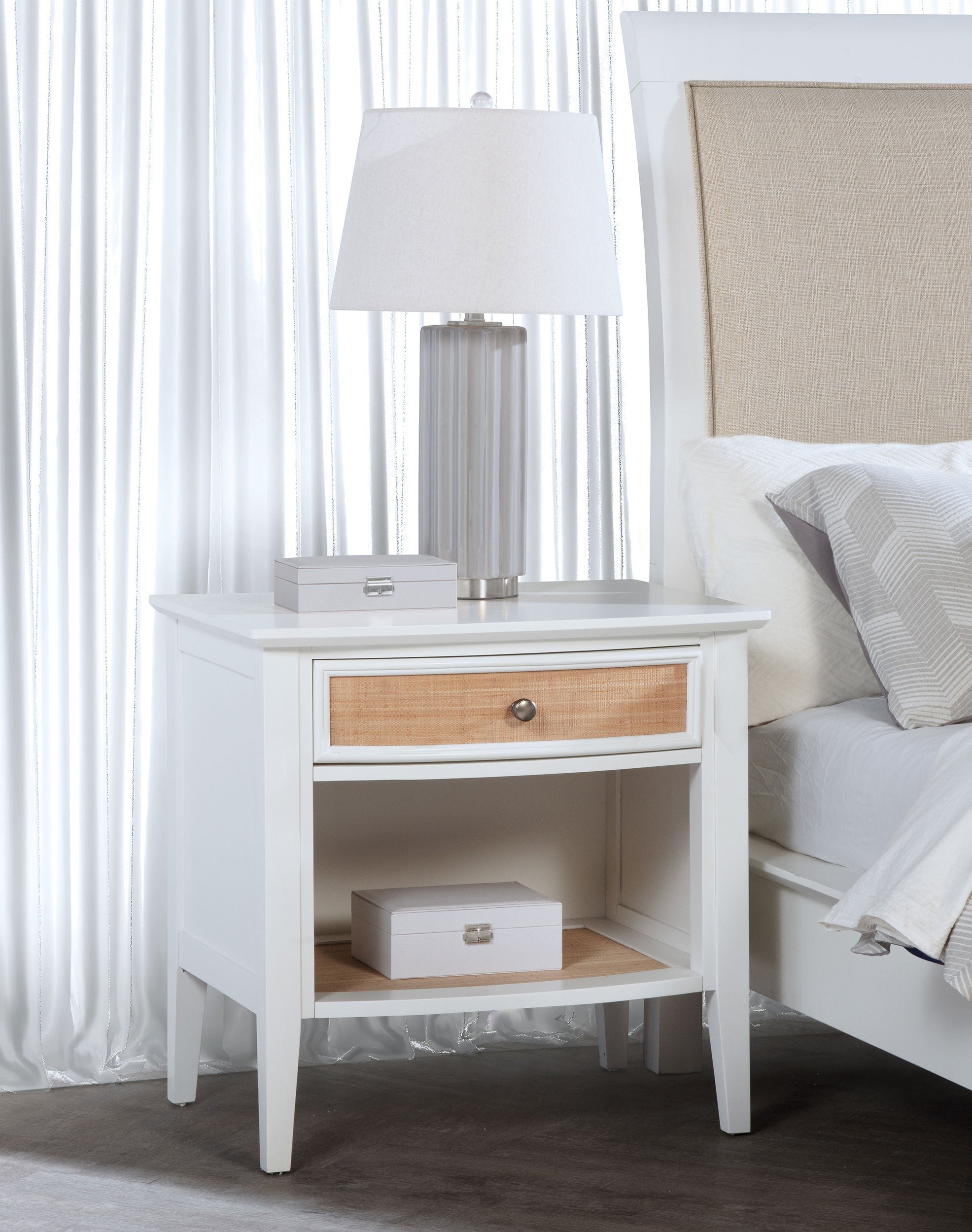 Bexhill 1-drawer Nightstand Bedside Table White — view 2