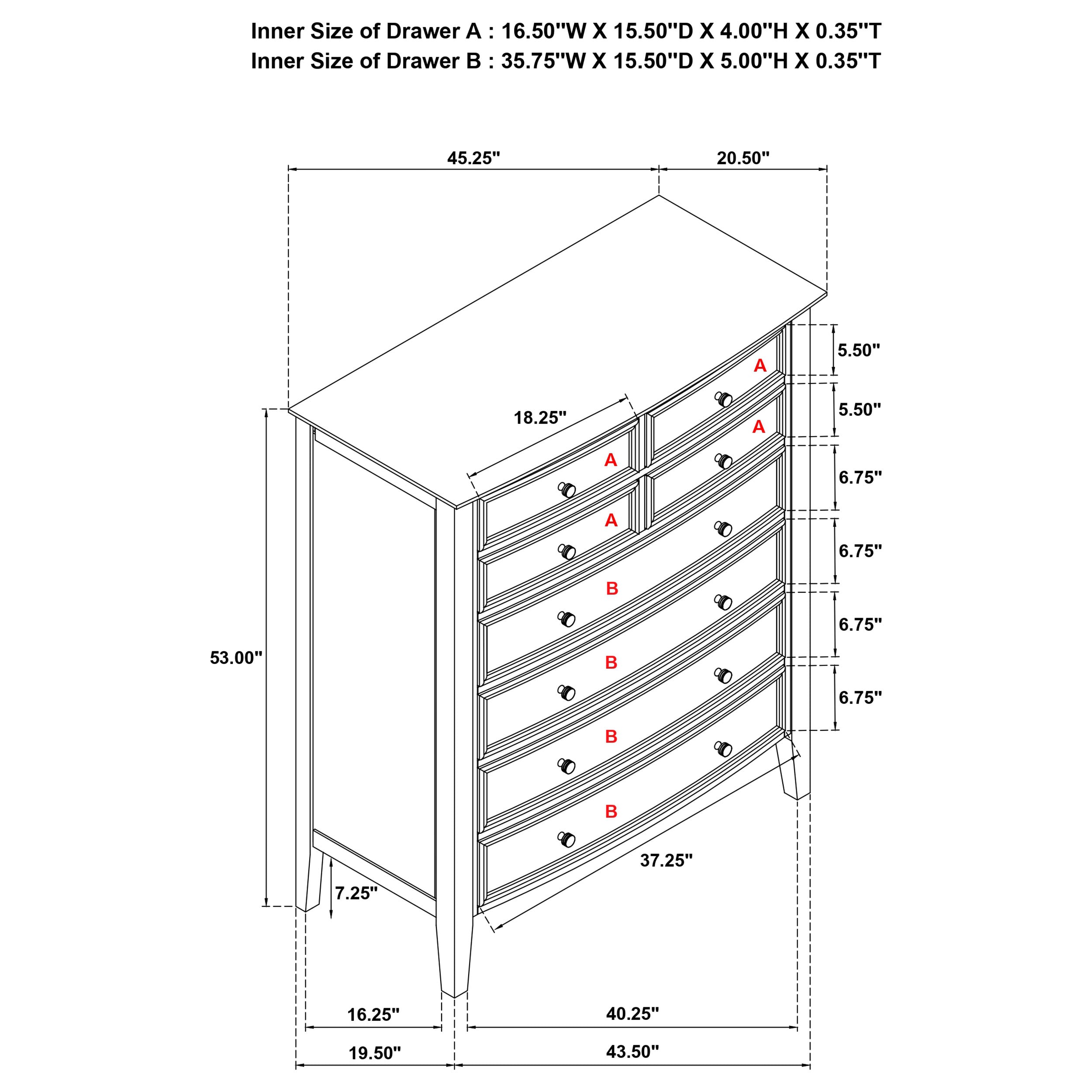 Bexhill 8-drawer Chest of Drawers White — view 12