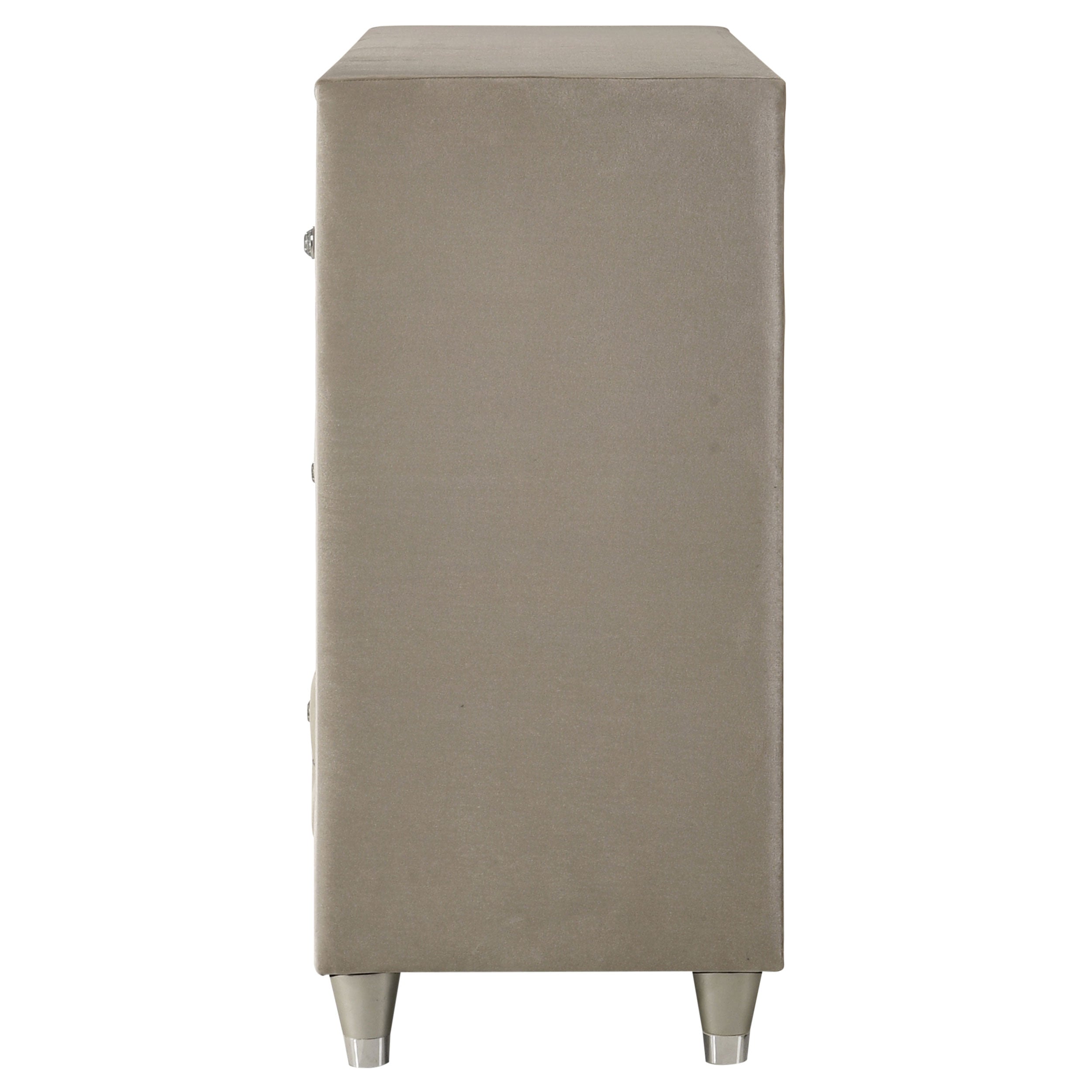 Antonella 7-drawer Upholstered Dresser Ivory and Camel — view 5