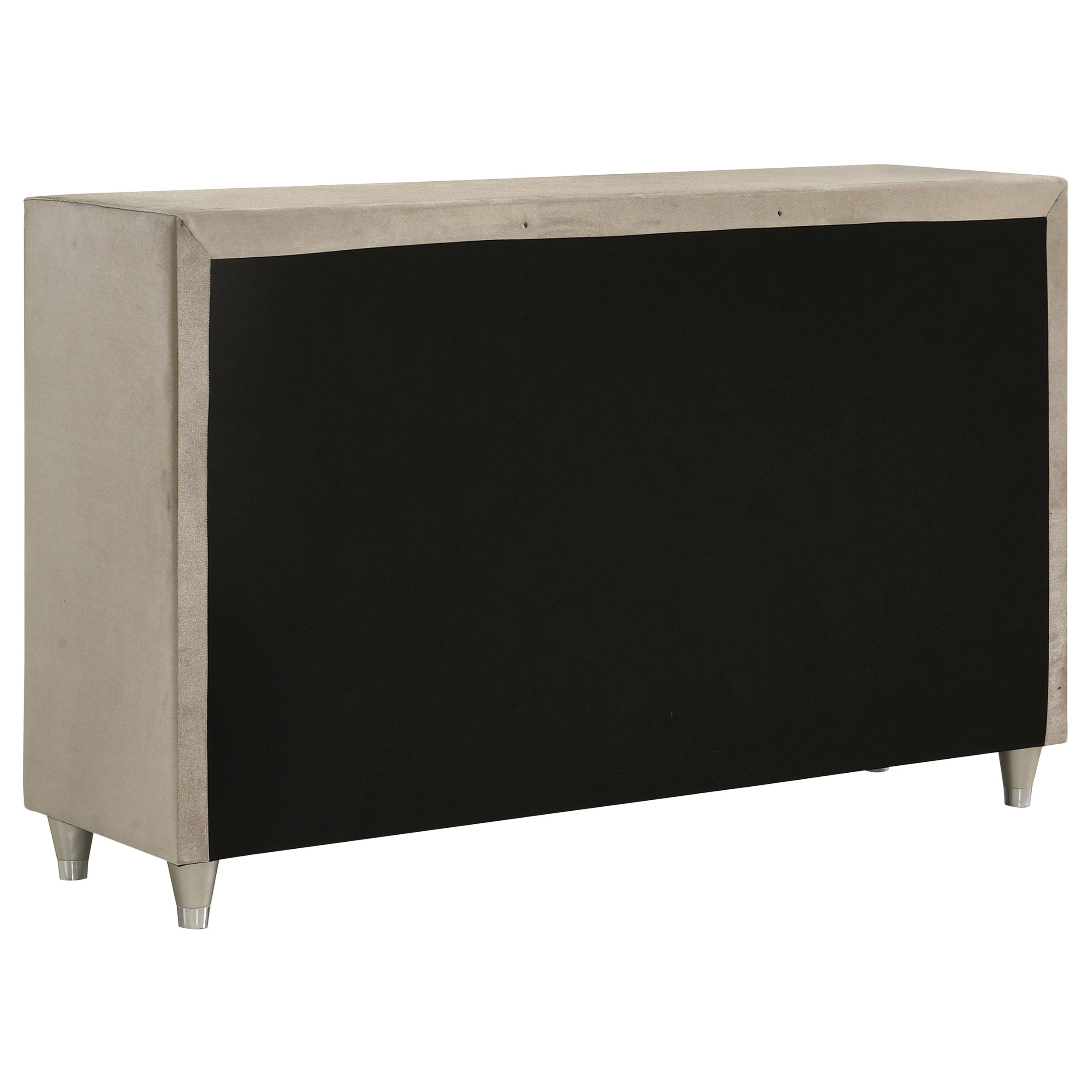Antonella 7-drawer Upholstered Dresser Ivory and Camel — view 6