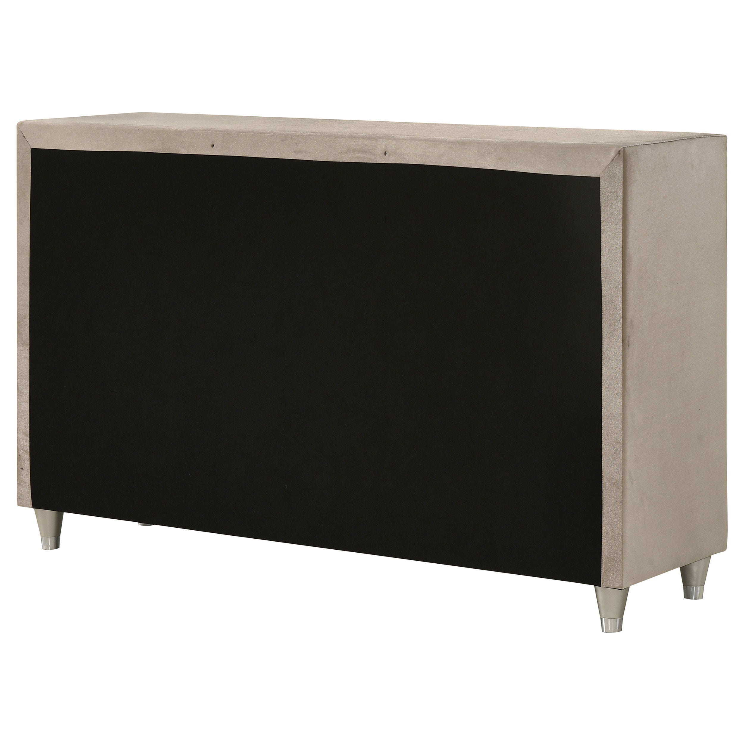 Antonella 7-drawer Upholstered Dresser Ivory and Camel — view 8