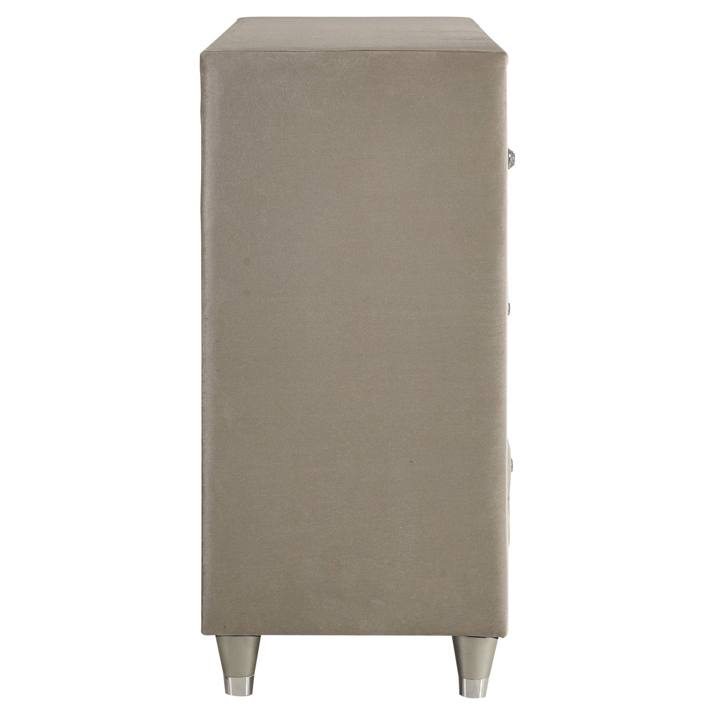 Antonella 7-drawer Upholstered Dresser Ivory and Camel — view 9