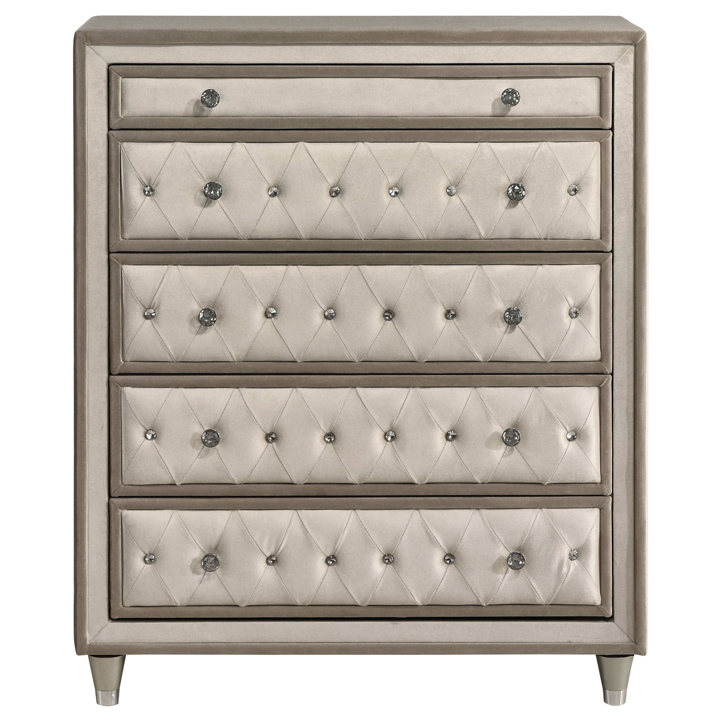 Antonella 5-drawer Bedroom Chest Ivory and Camel — view 3