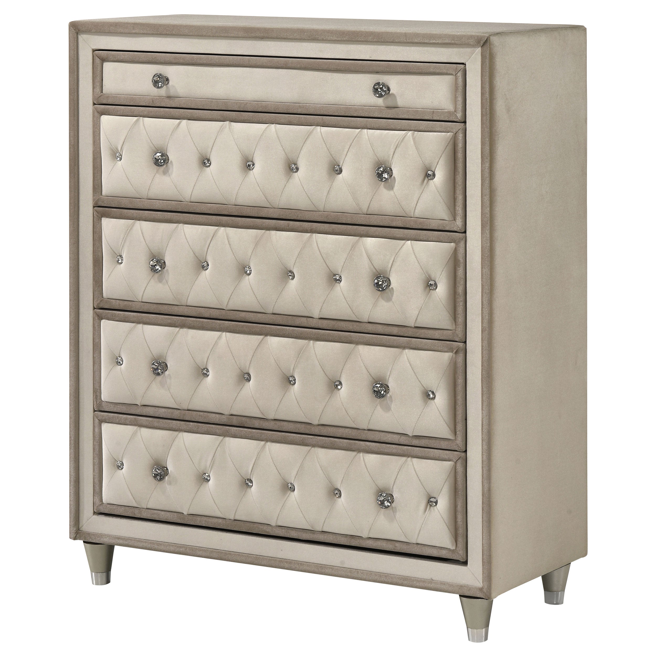 Antonella 5-drawer Bedroom Chest Ivory and Camel — view 4