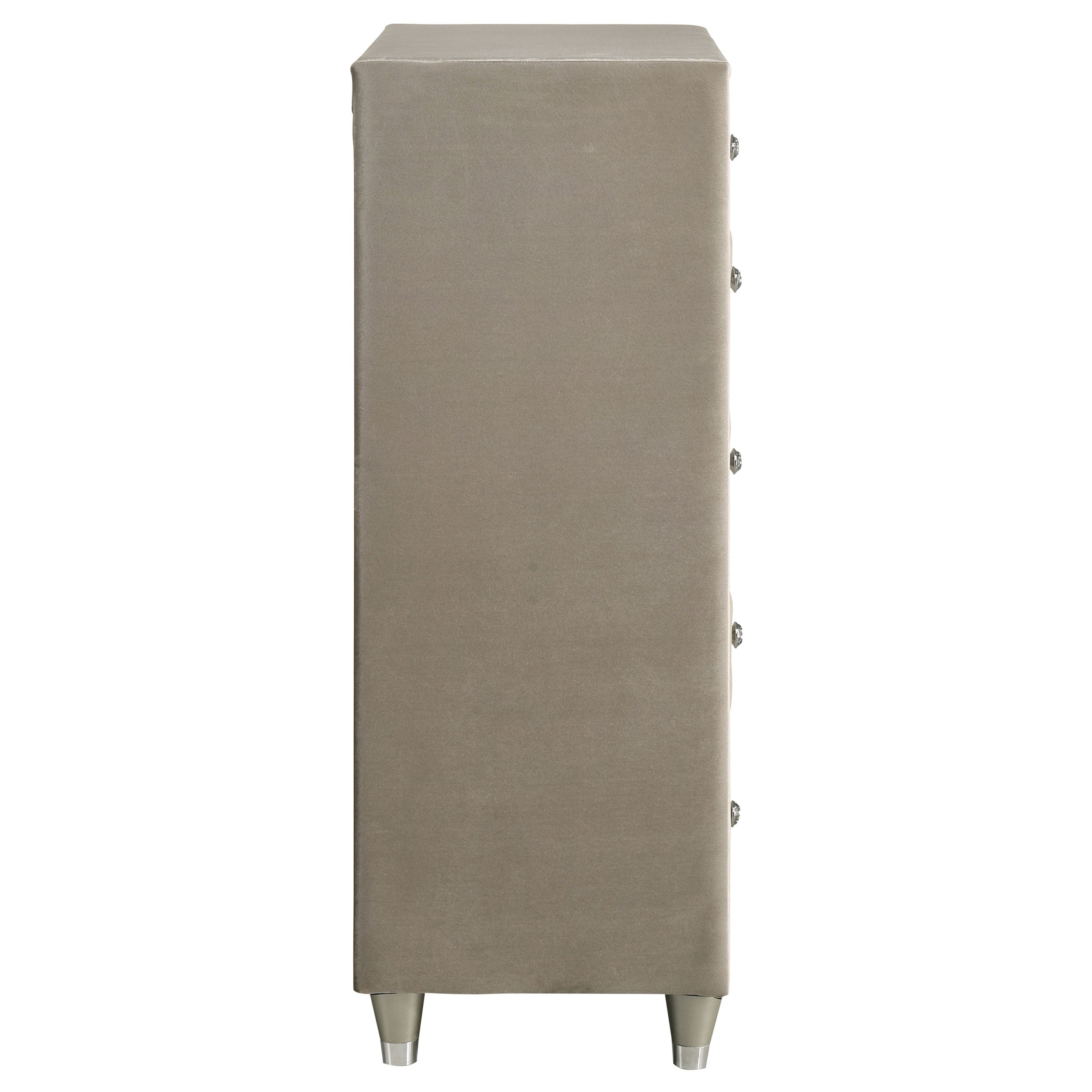 Antonella 5-drawer Bedroom Chest Ivory and Camel — view 9