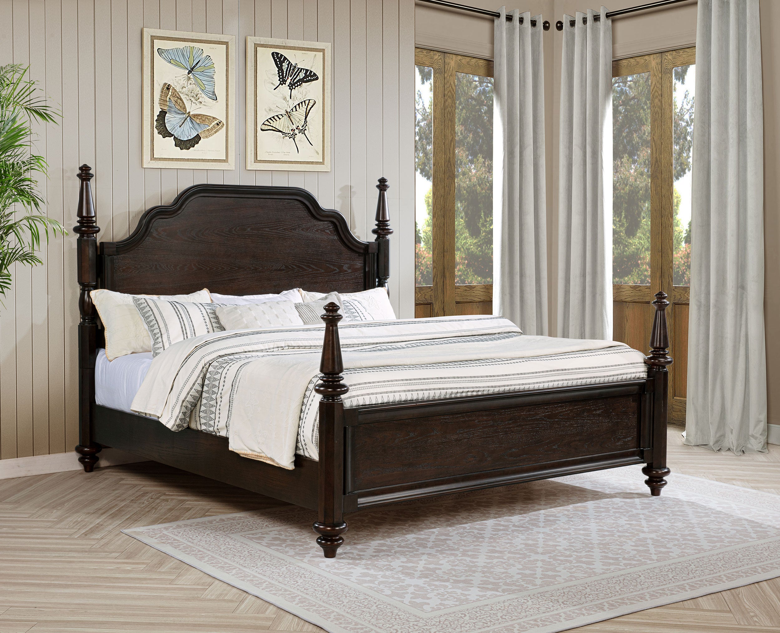 Andover 63-inch Four Poster Eastern King Bed Dark Oak — view 2