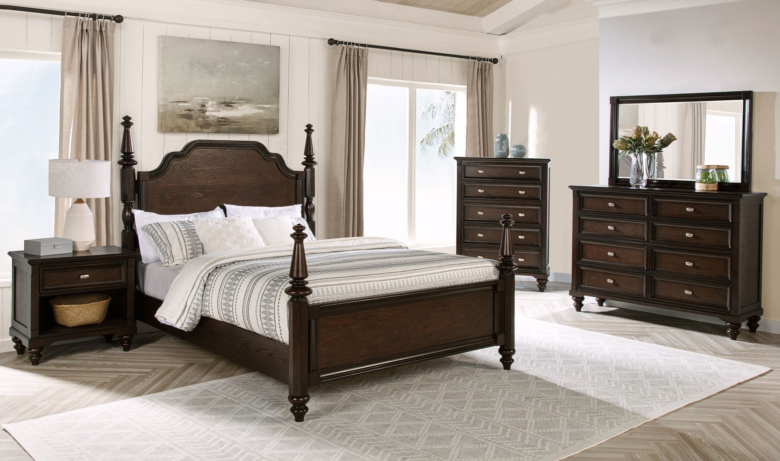 Andover 5-piece California King Bedroom Set Dark Oak — view 1