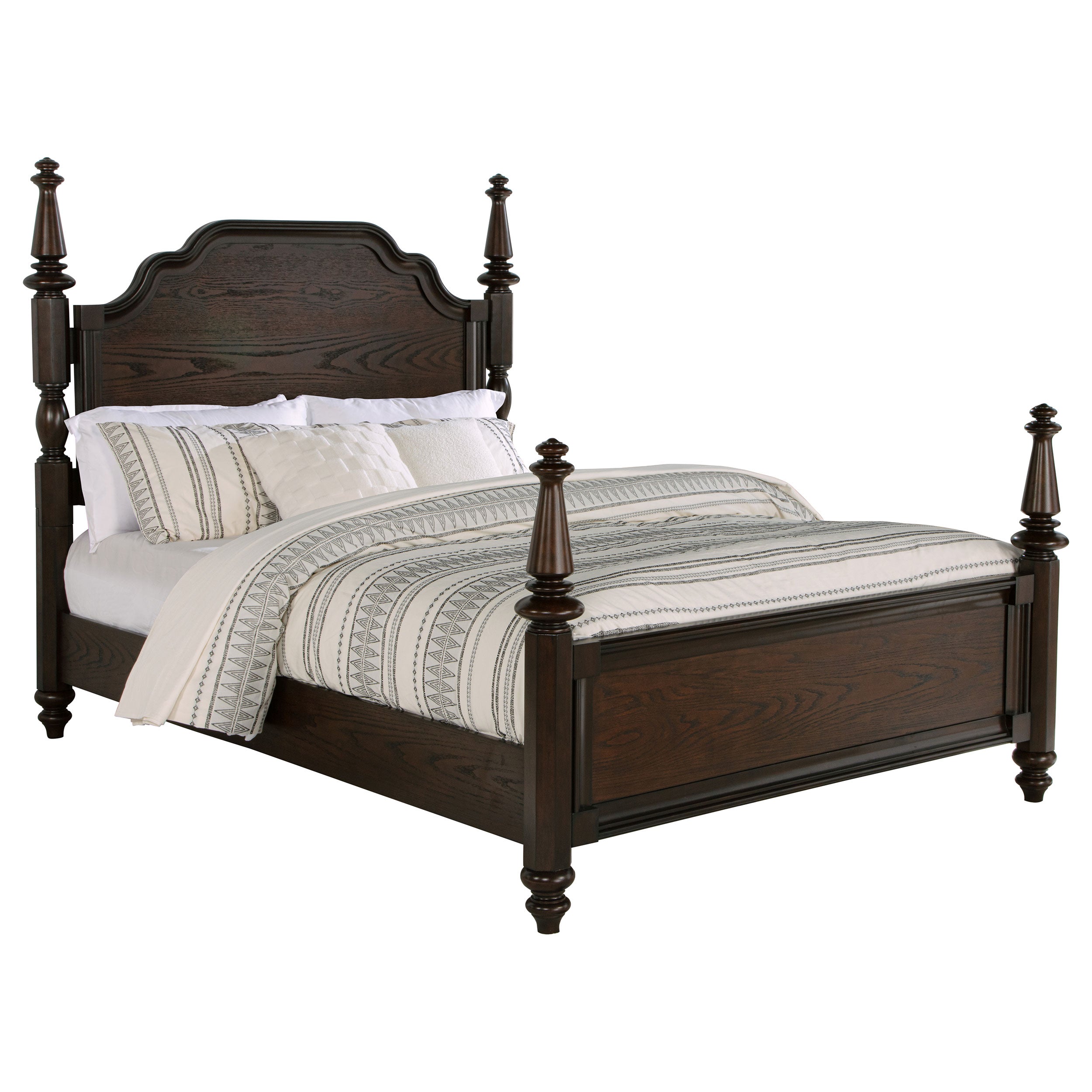 Andover 63-inch Four Poster Queen Bed Dark Oak — view 3