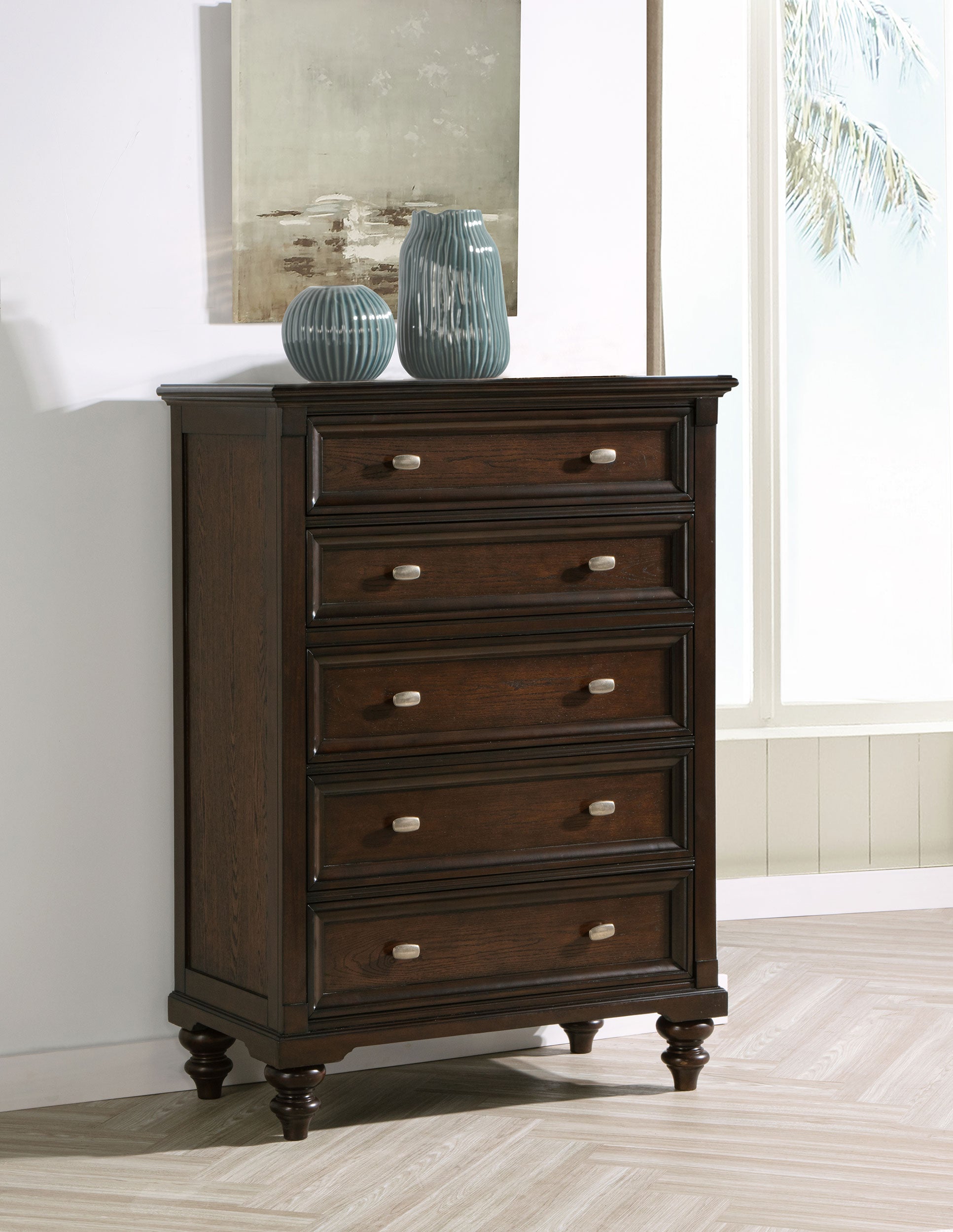 Andover 5-drawer Chest of Drawers Dark Oak — view 2