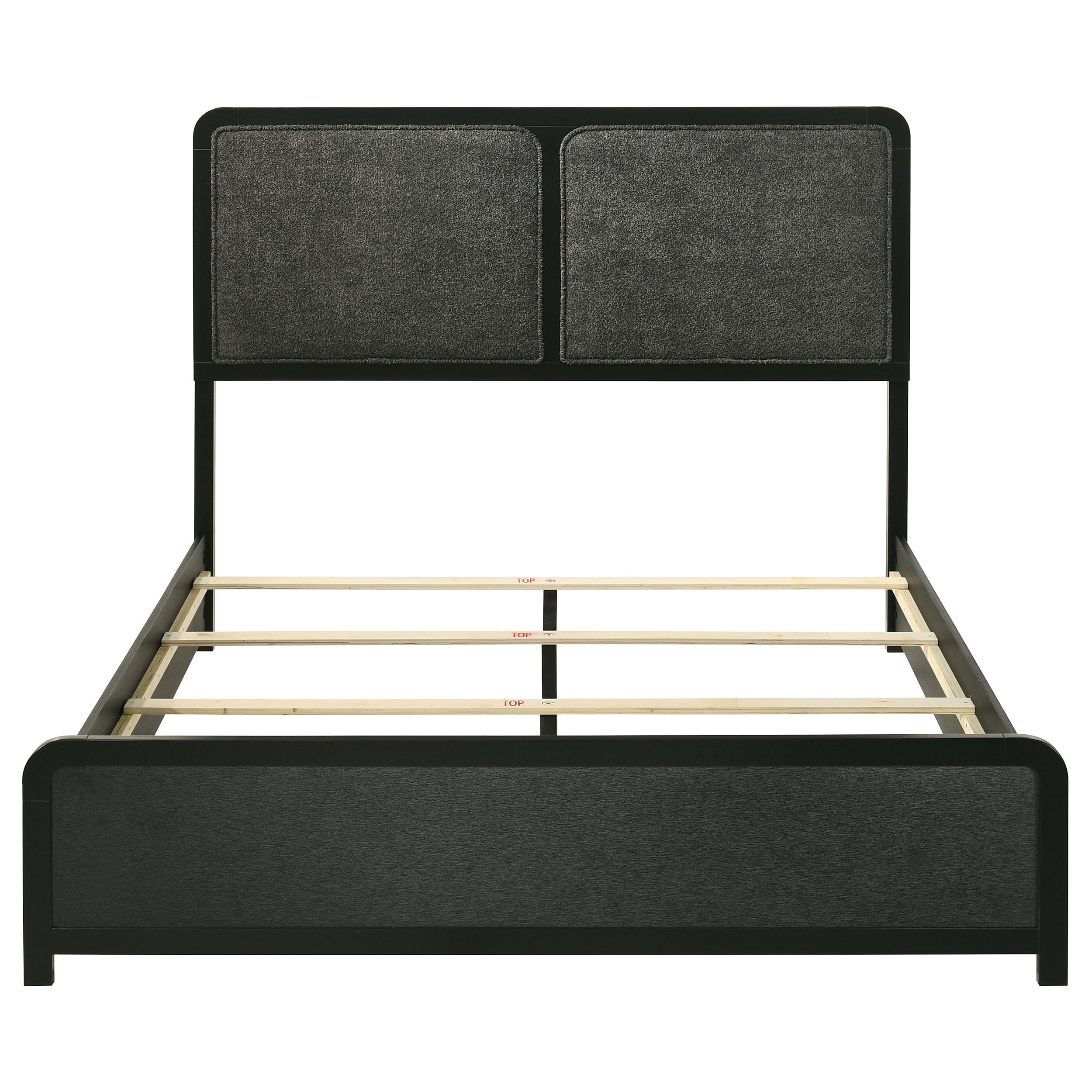 Cavelle 51-inch Upholstered Queen Panel Bed Black — view 4