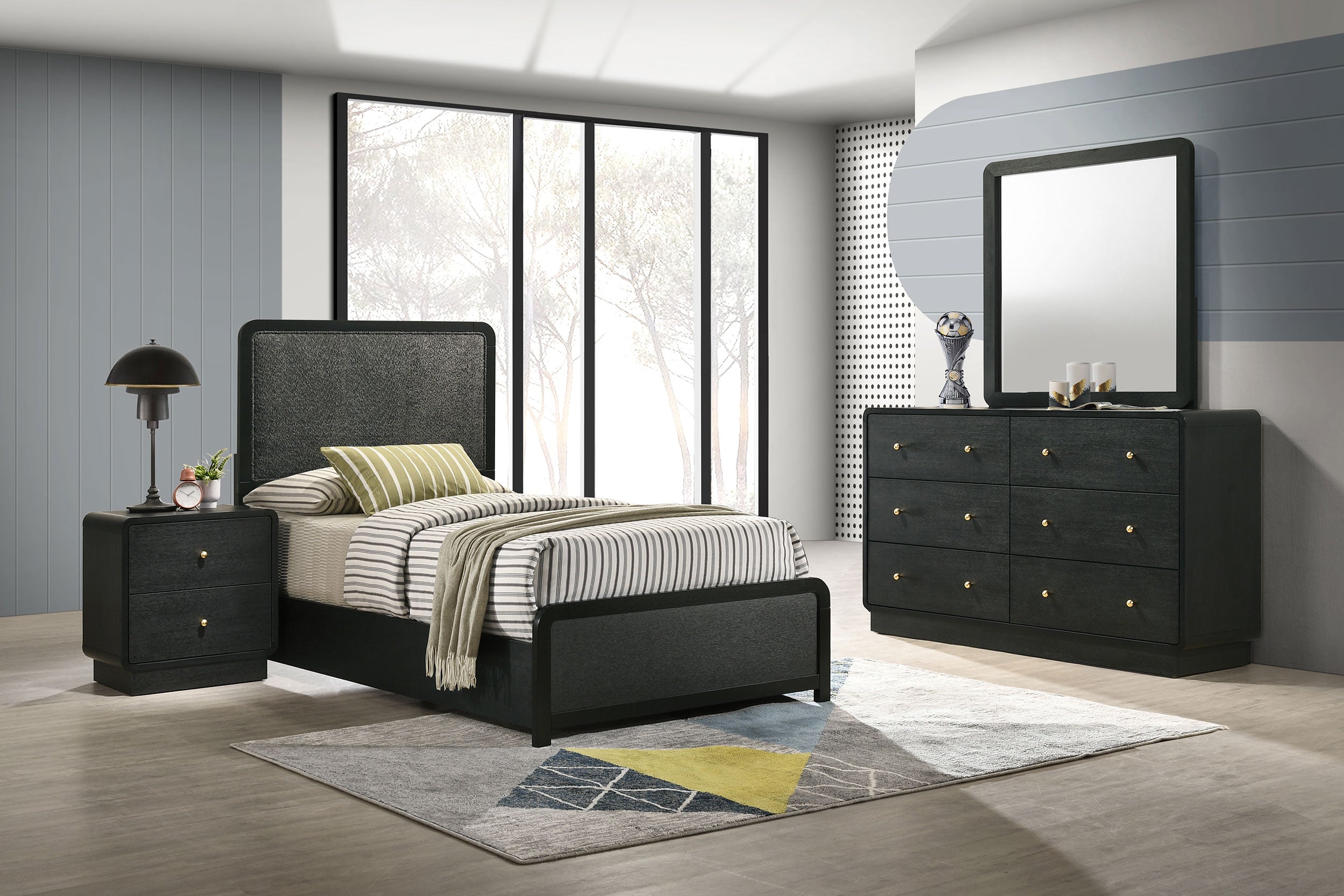 Cavelle 4-piece Twin Bedroom Set Black — view 1