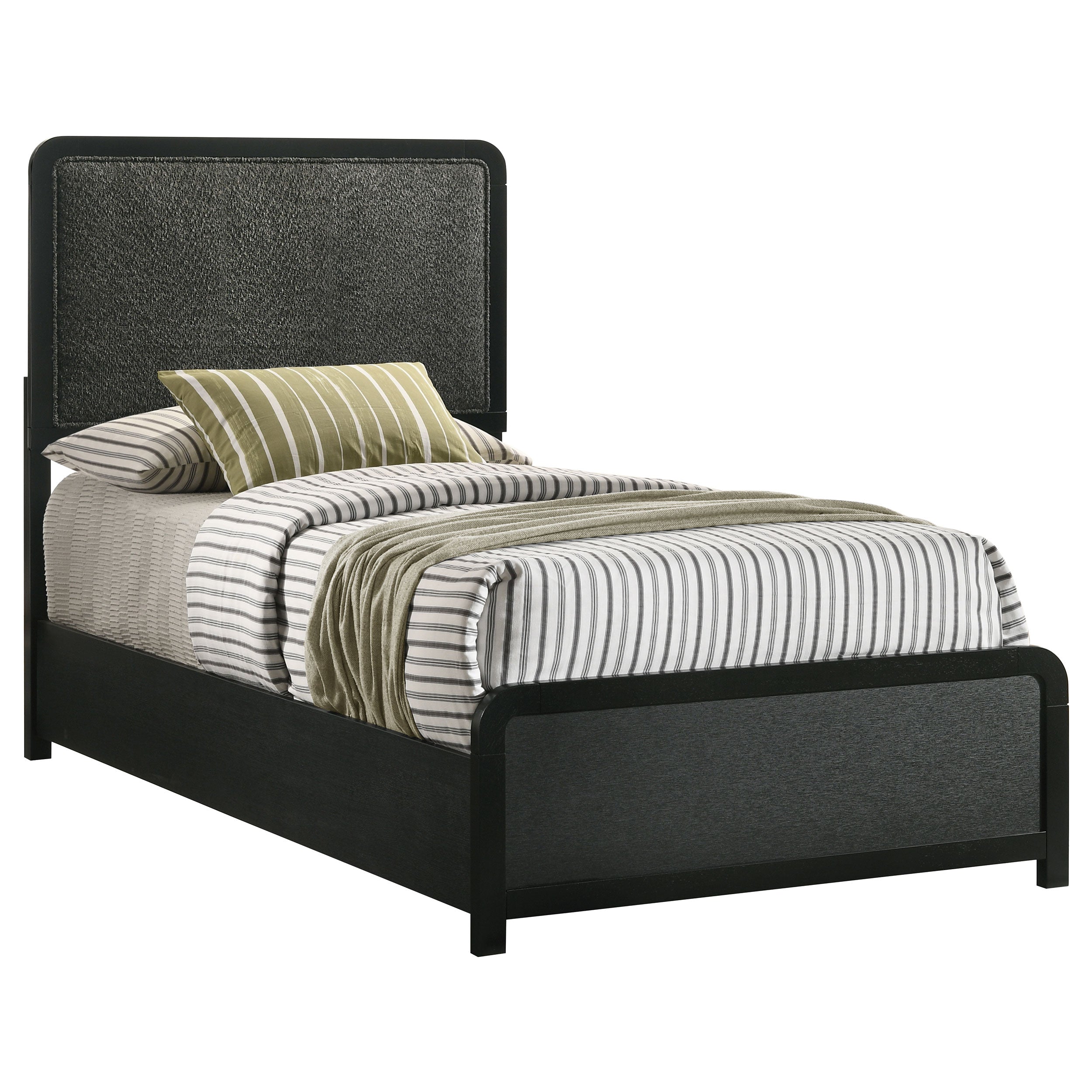 Cavelle 51-inch Upholstered Twin Panel Bed Black — view 3