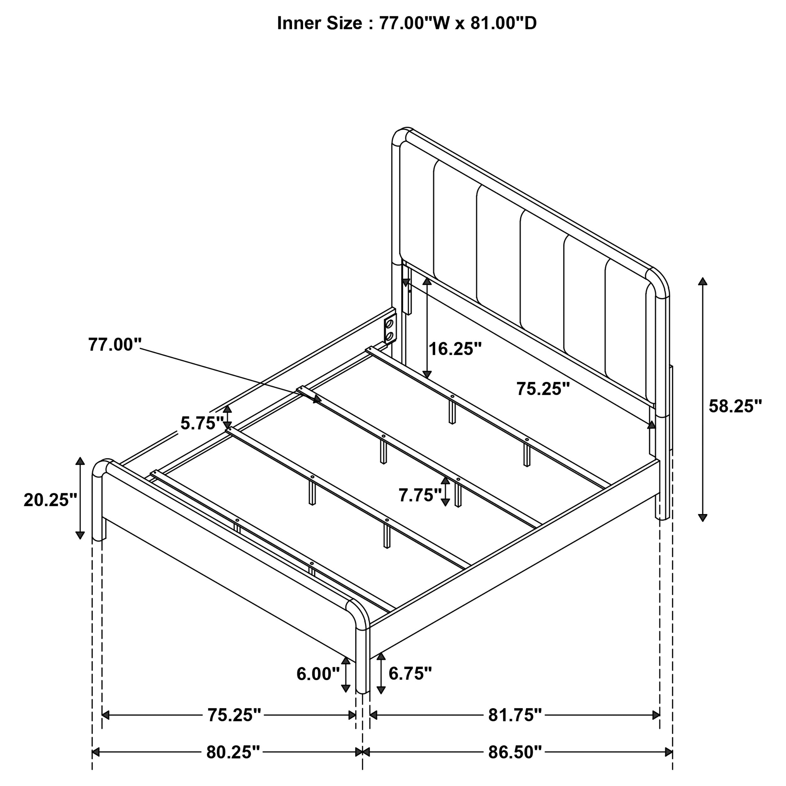 Amsbury 59-inch Upholstered Eastern King Bed Nutmeg — view 9